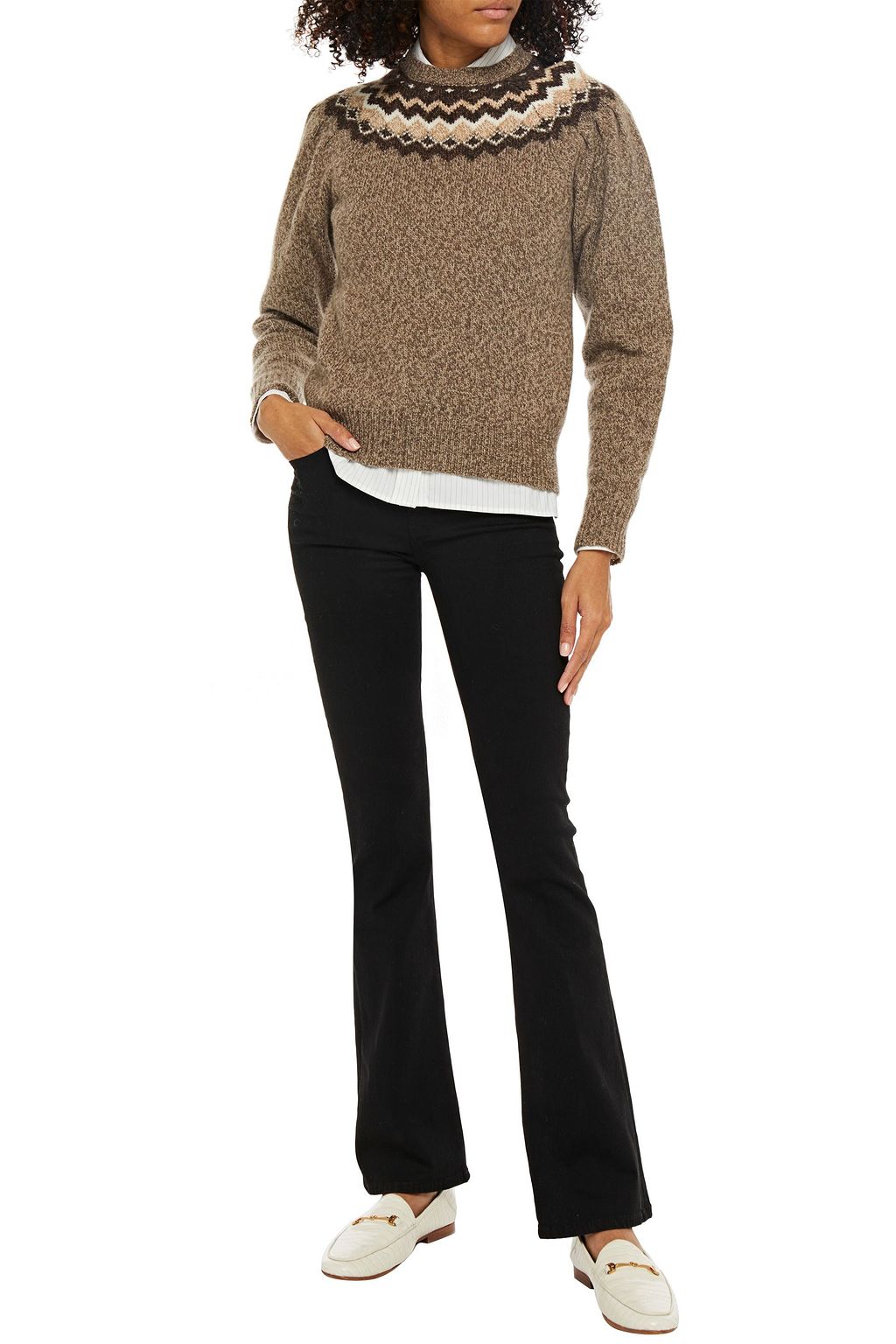 FRAME Fair Isle merino wool-blend sweater