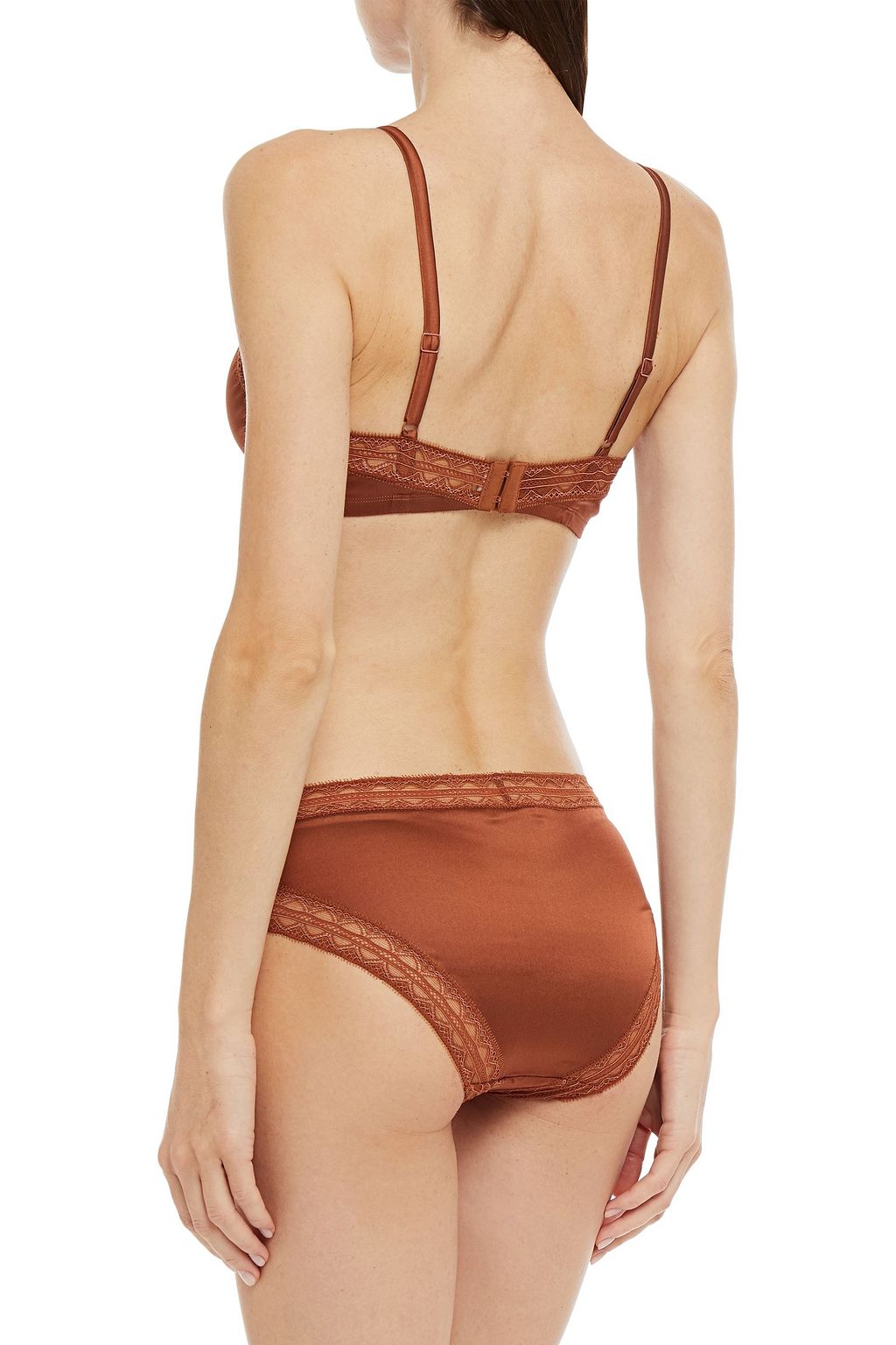 ERES Tresse lace-trimmed silk-blend satin soft-cup bra