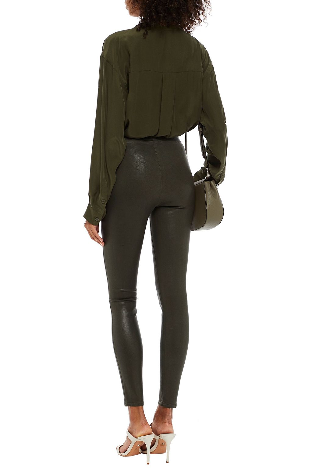 L'AGENCE Rochelle coated high-rise skinny jeans