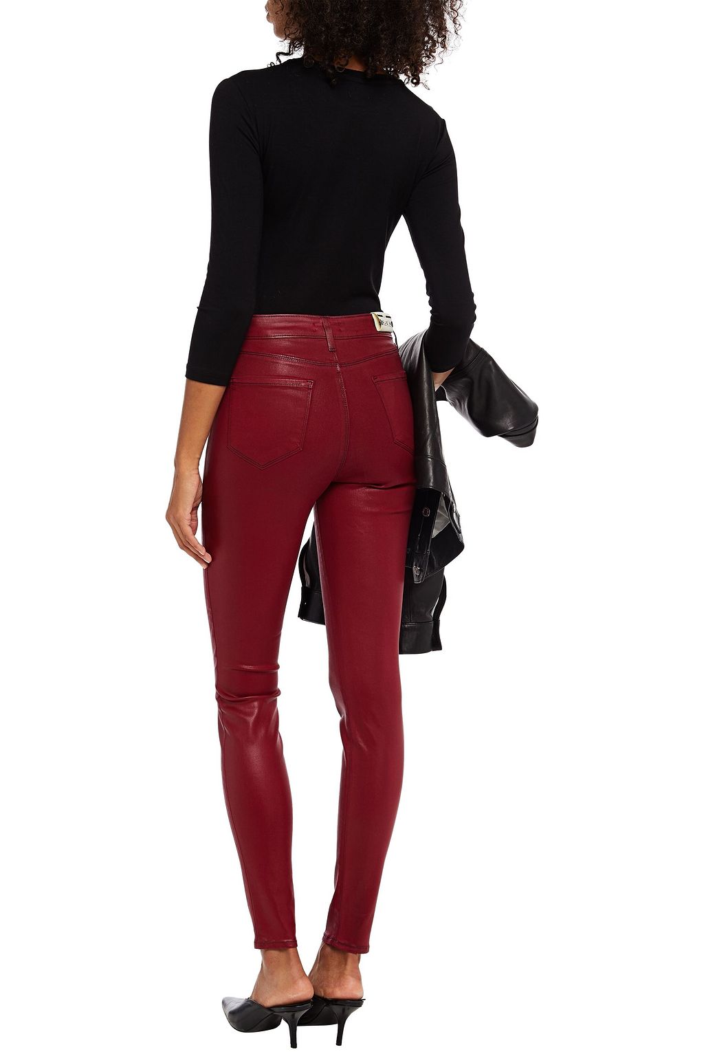 L'AGENCE Margeurite coated high-rise skinny jeans