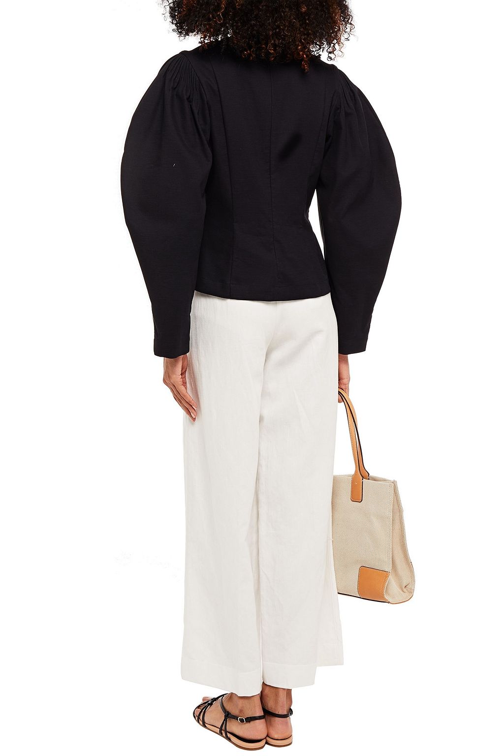 SEA Gathered cotton-twill top