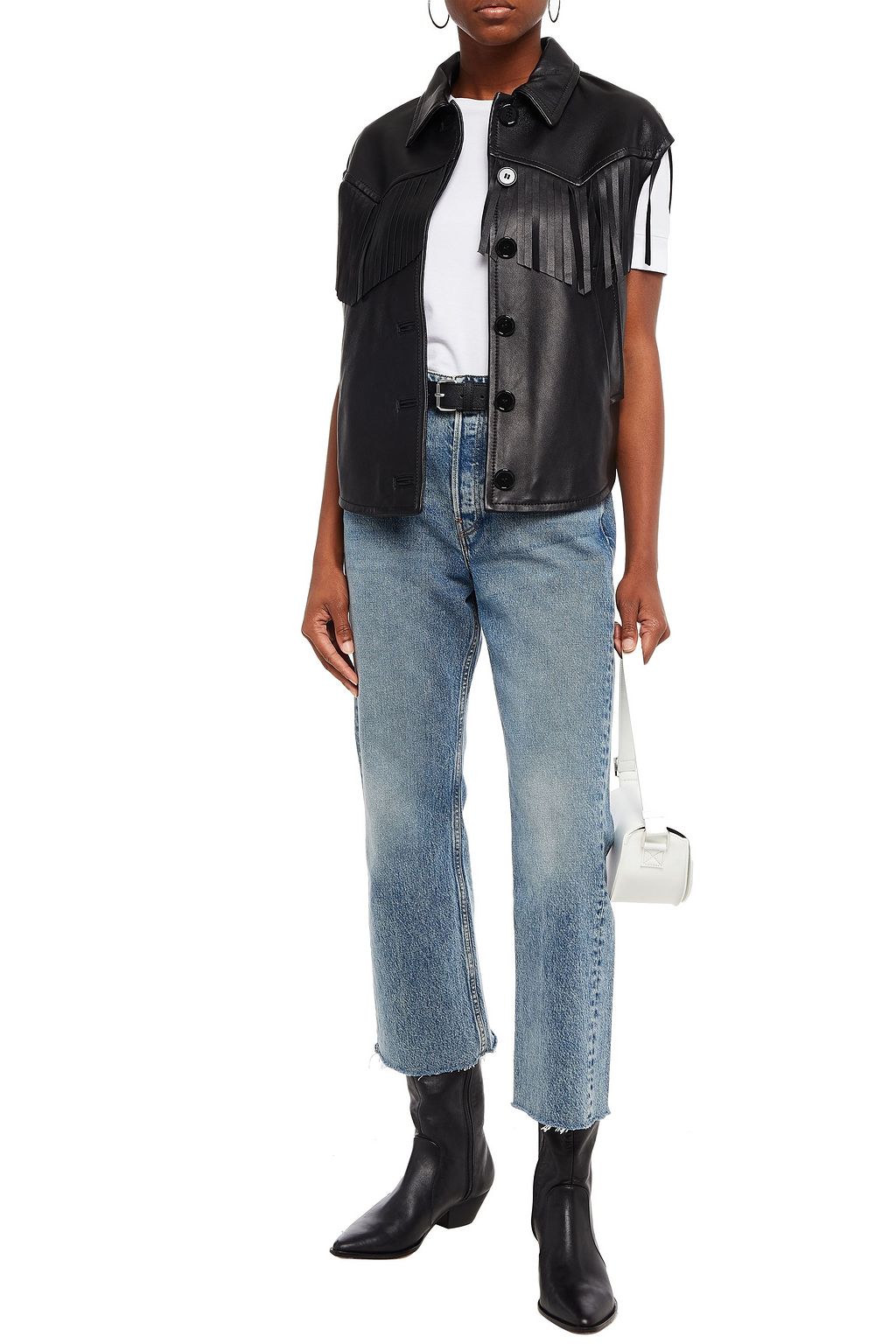 MM6 MAISON MARGIELA Oversized fringed leather vest