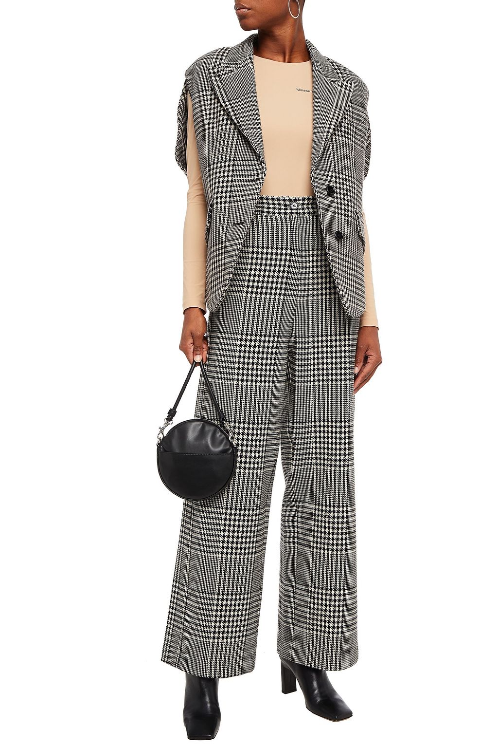MM6 MAISON MARGIELA Oversized-Weste aus einer Wollmischung mit Glencheck-Muster