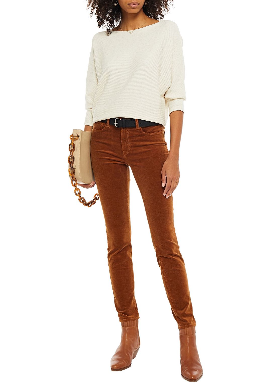 L'AGENCE Beth mélange ribbed-knit sweater
