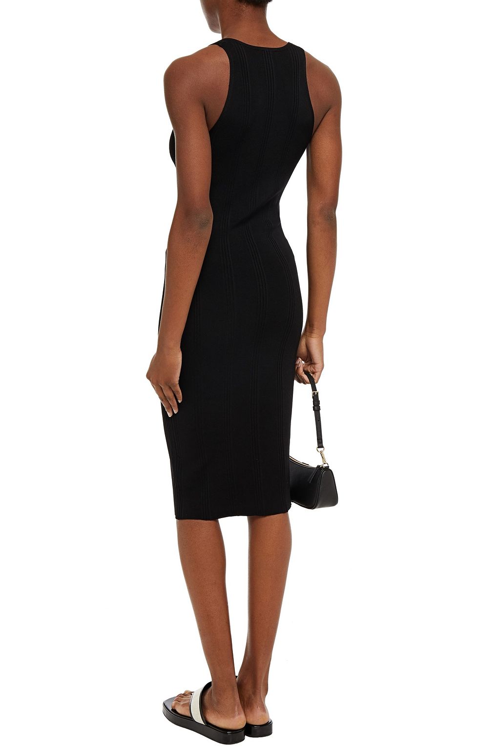 L'AGENCE Josephine ribbed-knit midi dress