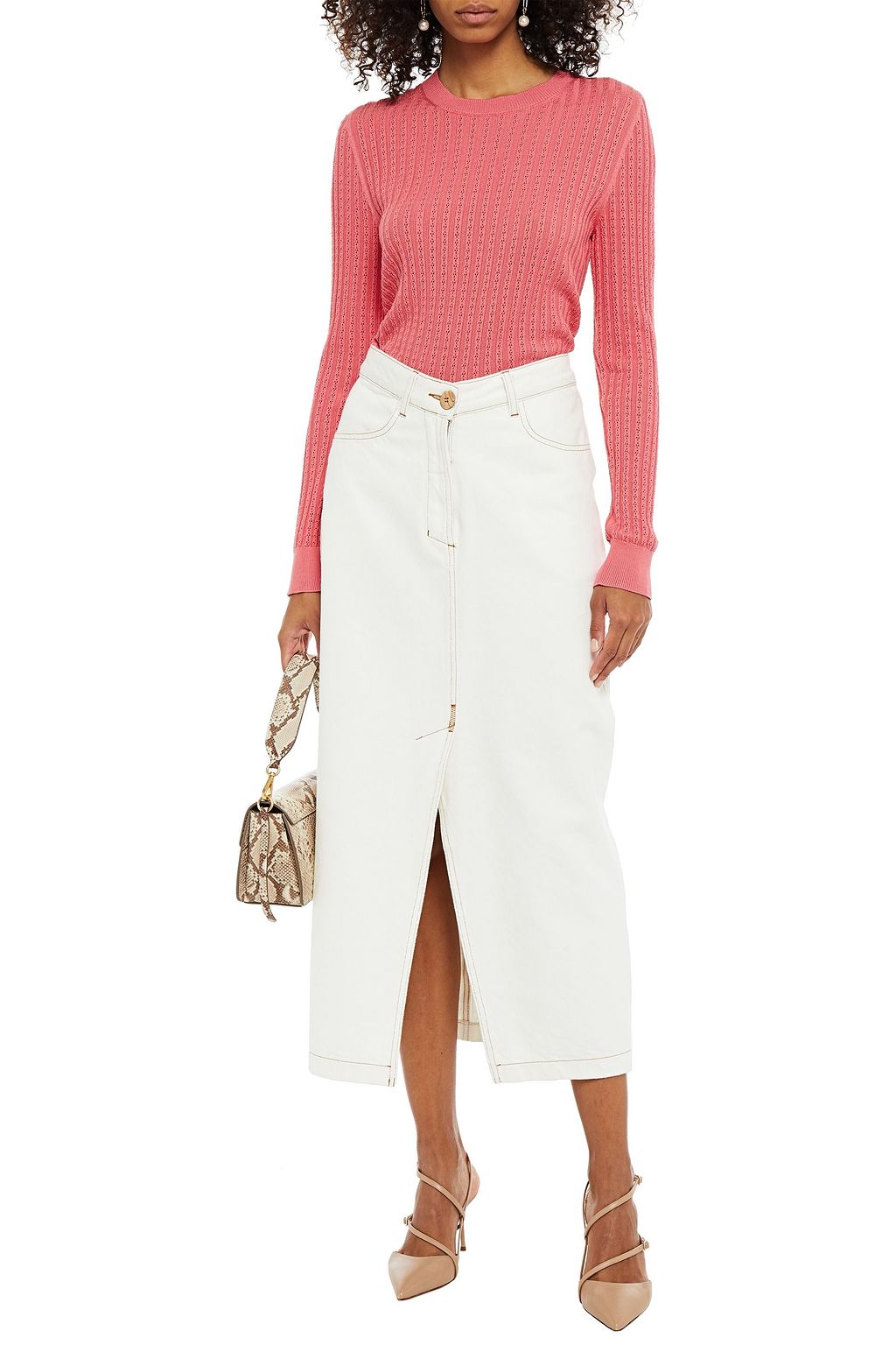 CAROLINA HERRERA Ribbed silk and cotton-blend sweater