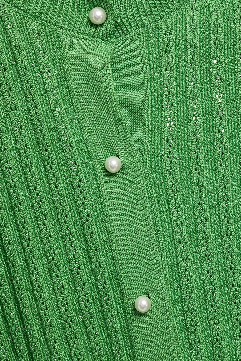 CAROLINA HERRERA Ribbed silk and cotton-blend cardigan