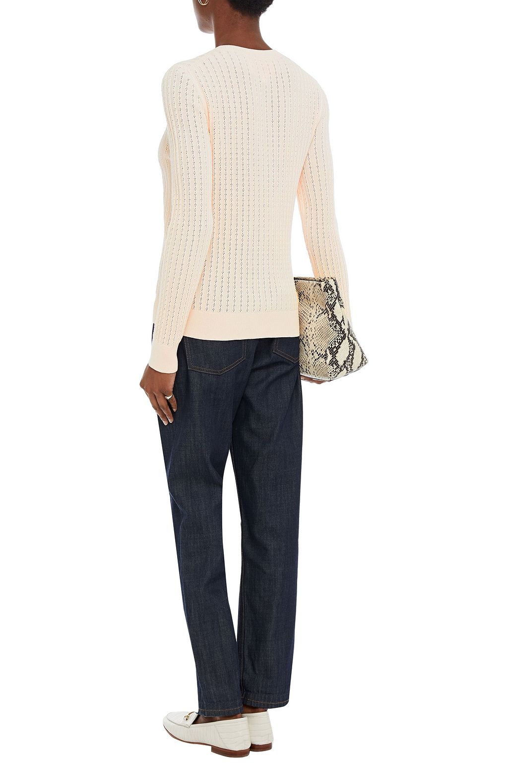 CAROLINA HERRERA Ribbed silk and cotton-blend cardigan