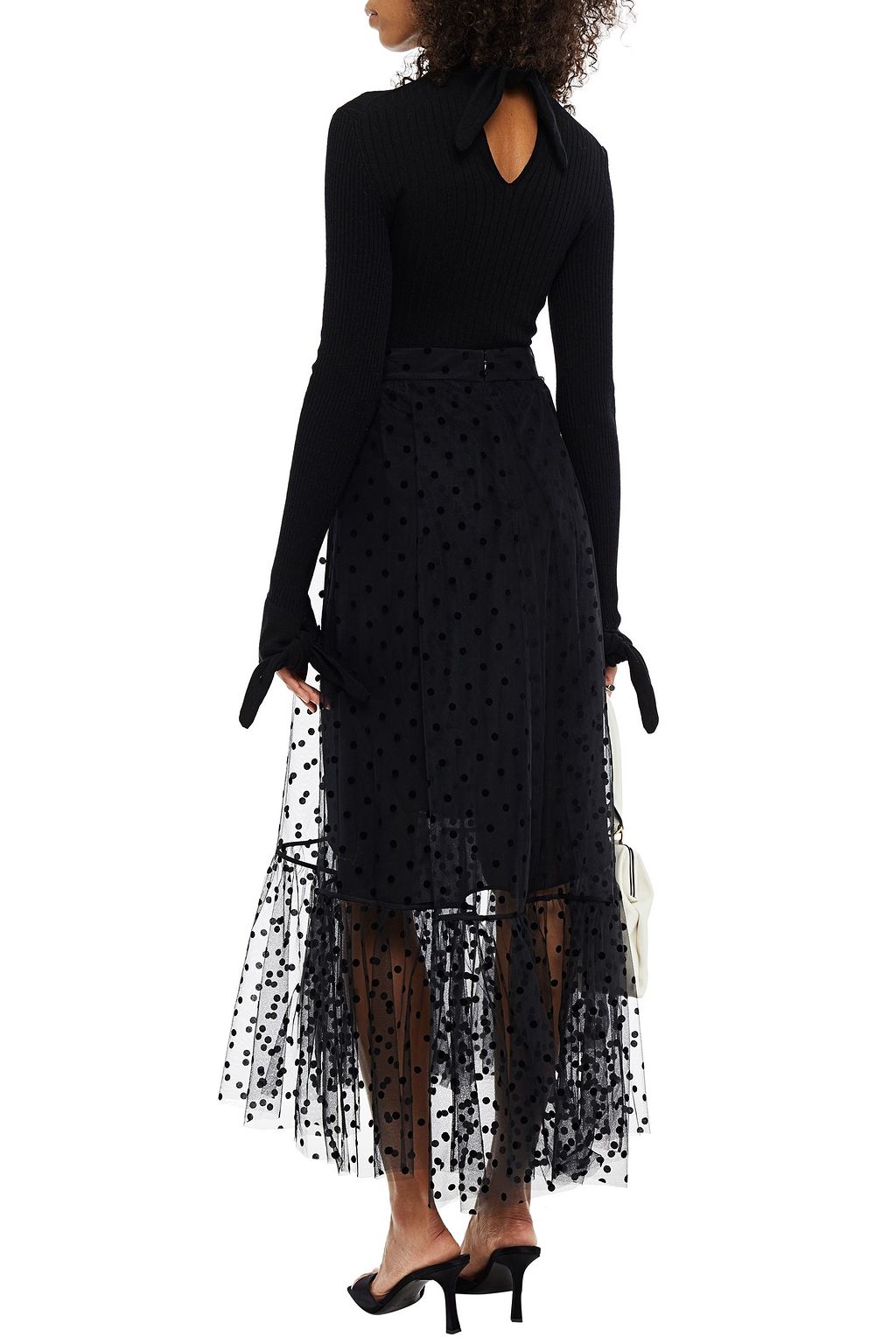 CAROLINA HERRERA Metallic ribbed-knit turtleneck sweater