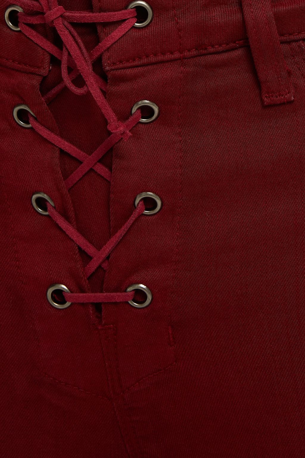 L'AGENCE Lace-up mid-rise skinny jeans