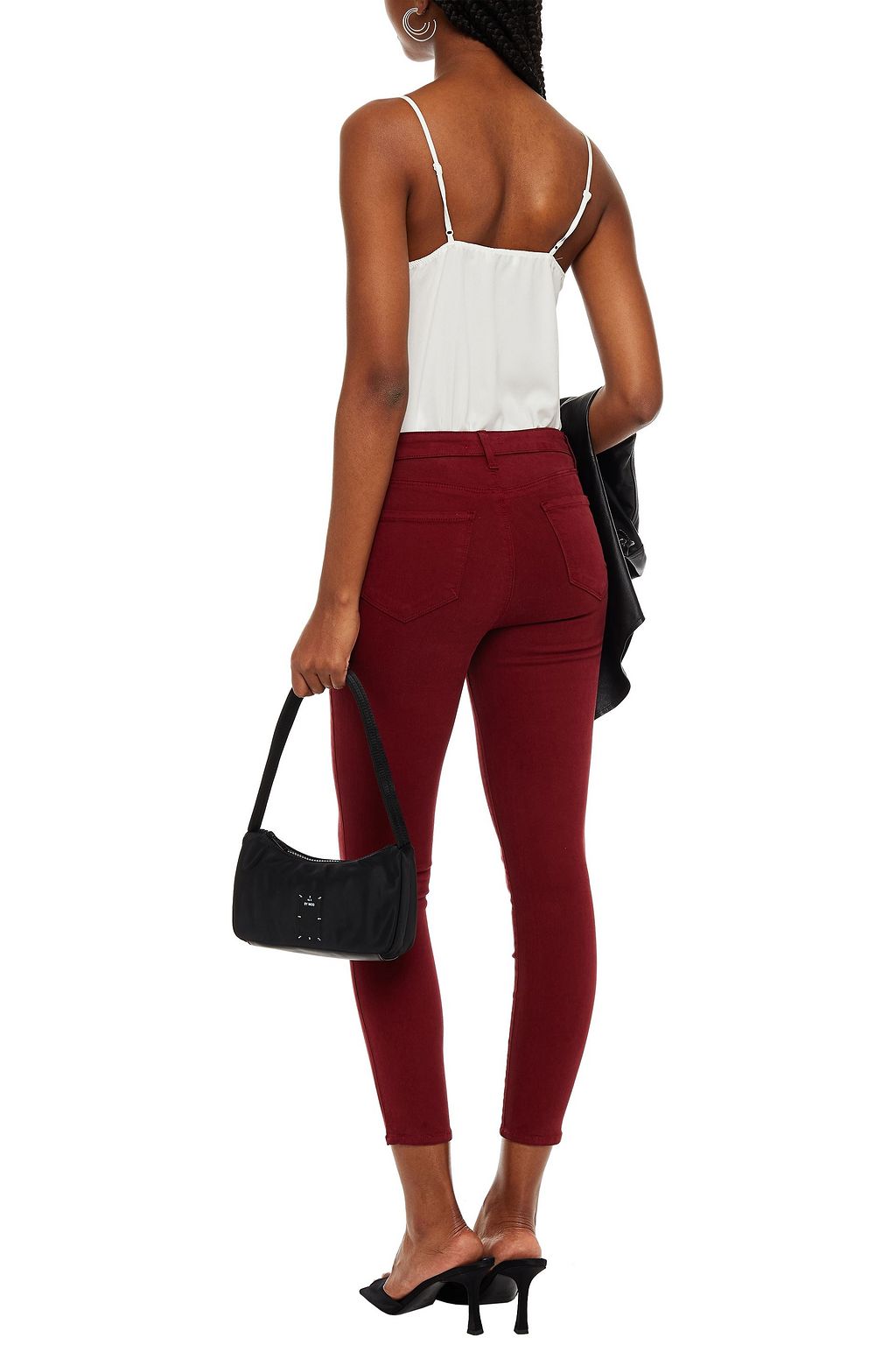 L'AGENCE Lace-up mid-rise skinny jeans