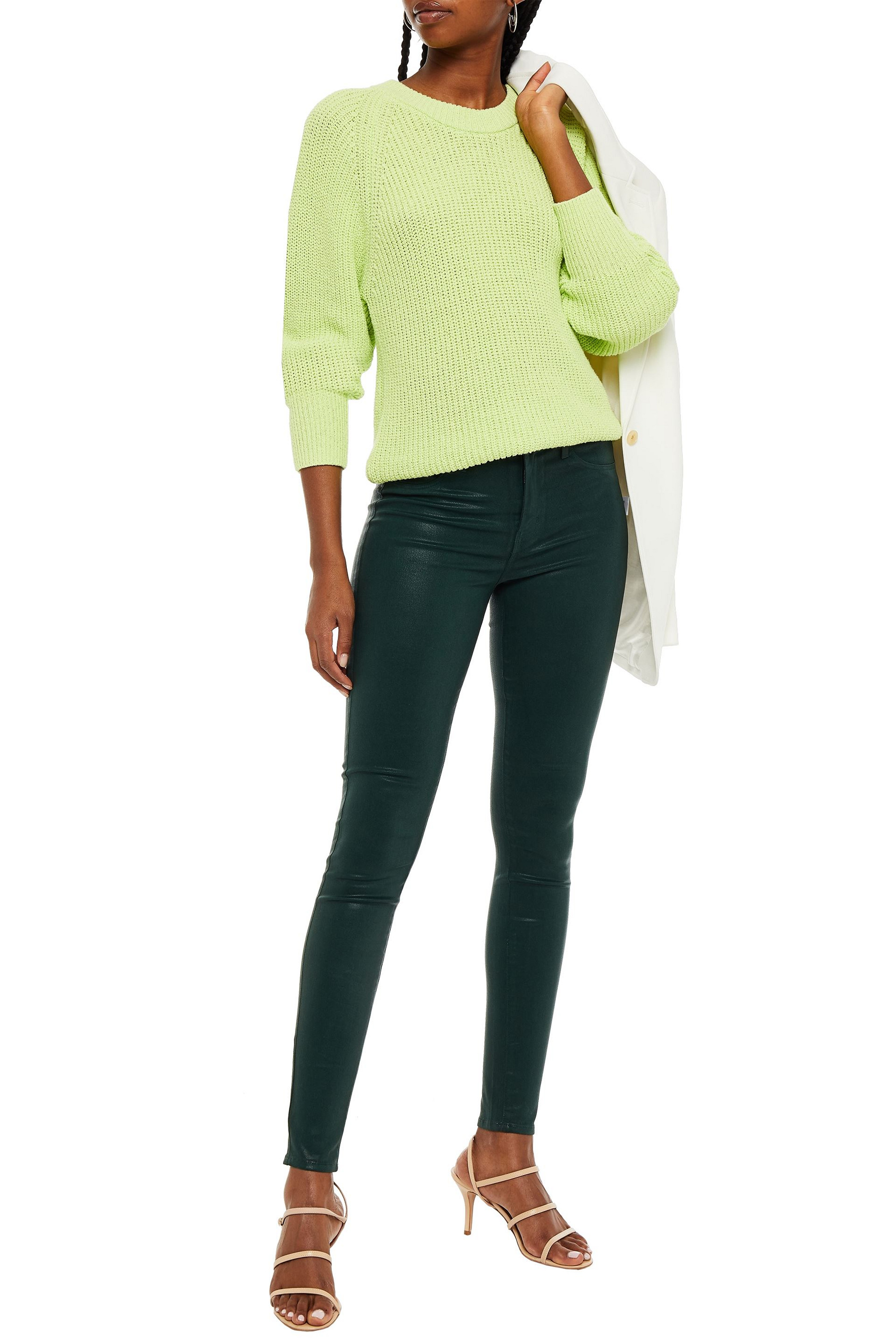 L'AGENCE Margeurite coated high-rise skinny jeans
