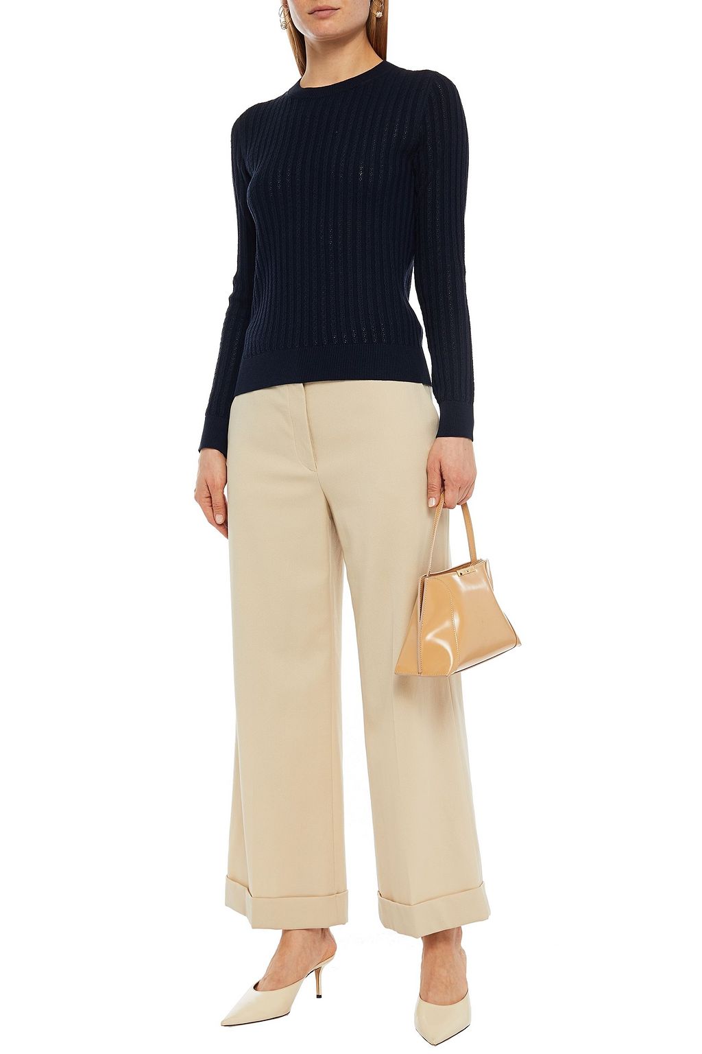 CAROLINA HERRERA Ribbed silk and cotton-blend sweater