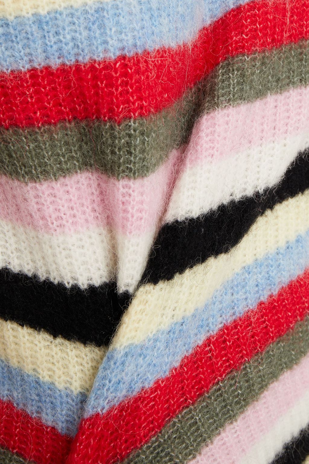 GANNI Brushed striped knitted sweater
