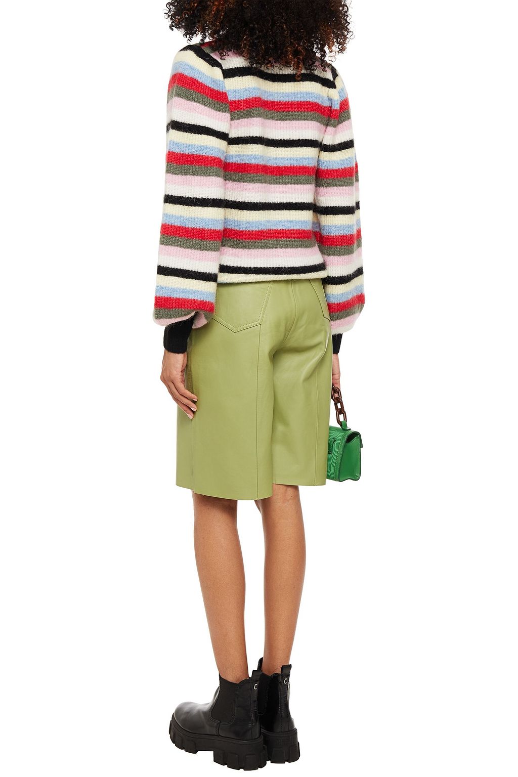 GANNI Brushed striped knitted sweater