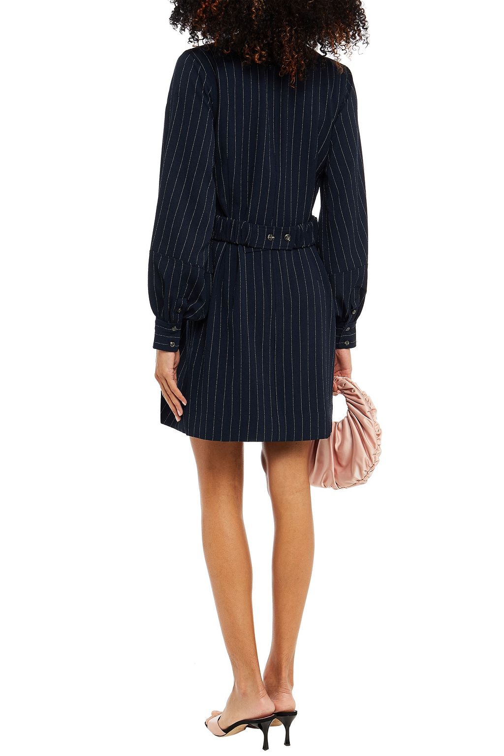 GANNI Crepe mini wrap dress