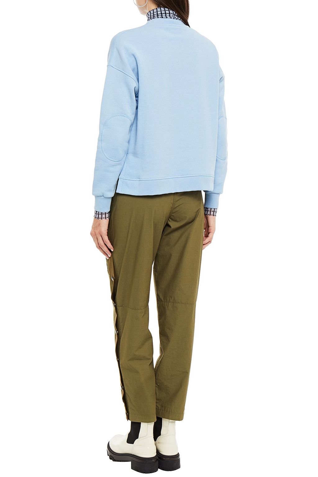 GANNI Mélange cotton-blend fleece sweatshirt