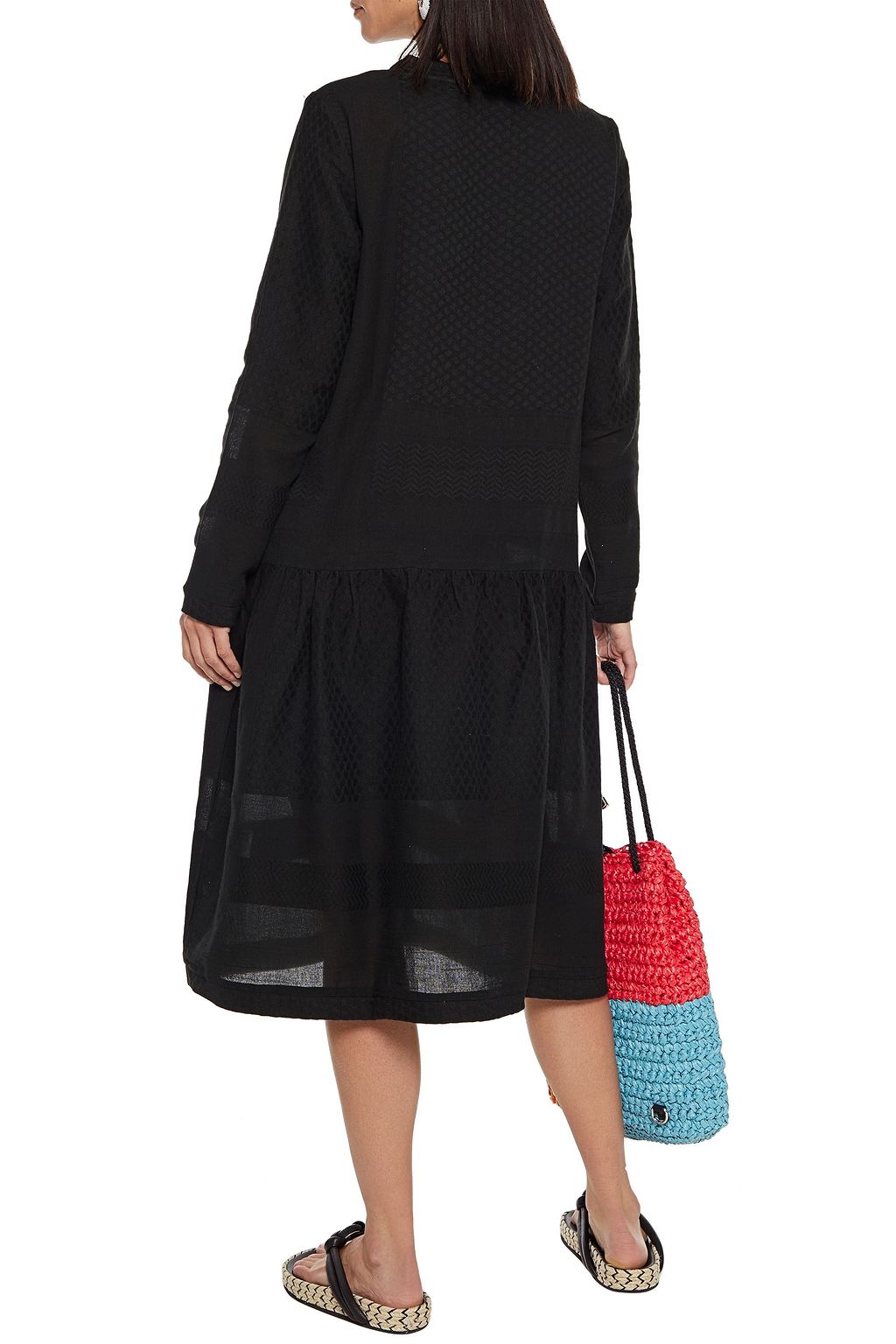 SUMMERY COPENHAGEN Josefine gathered cotton-jacquard midi dress