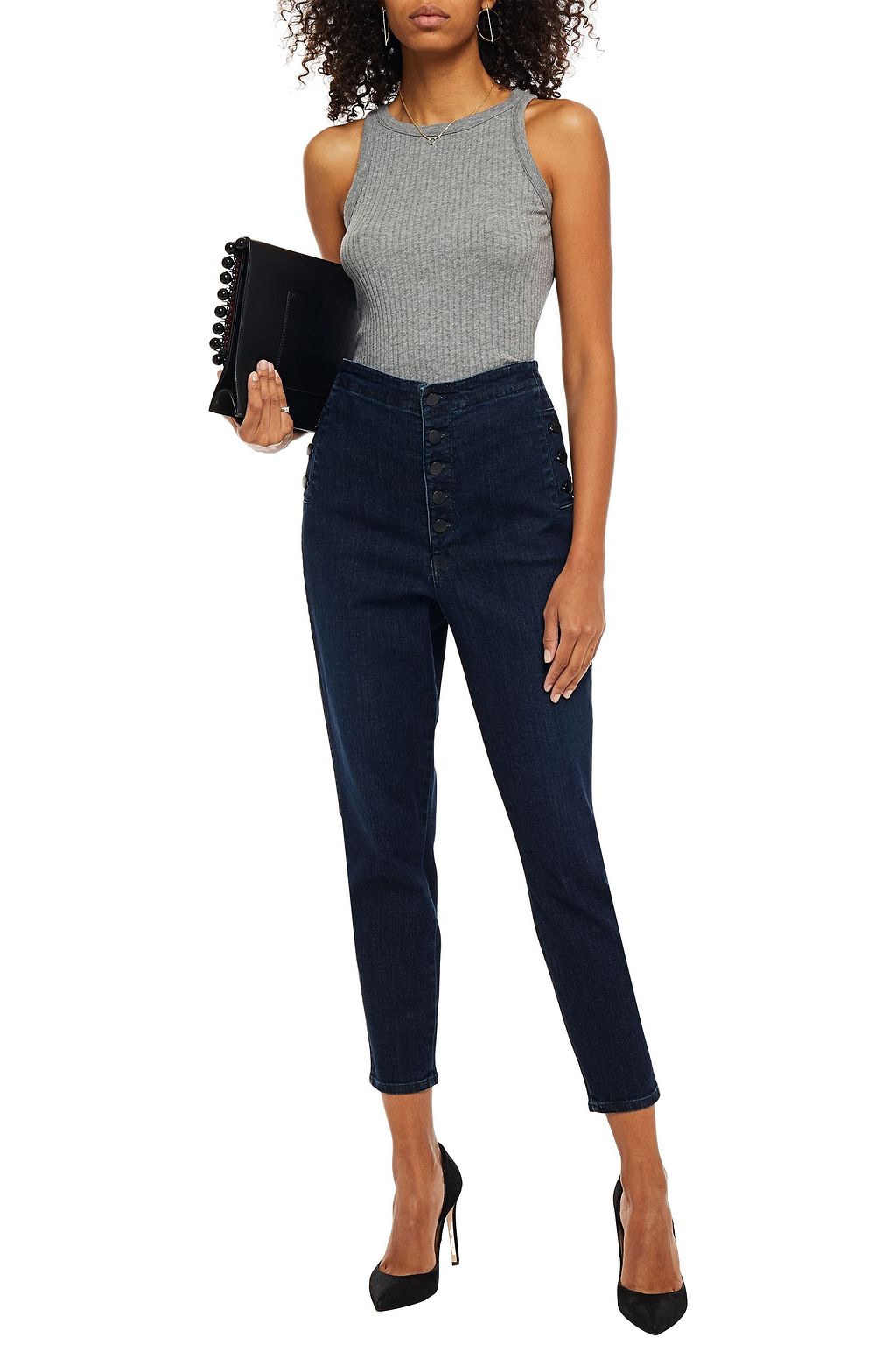 J BRAND Cropped high-rise skinny jeans