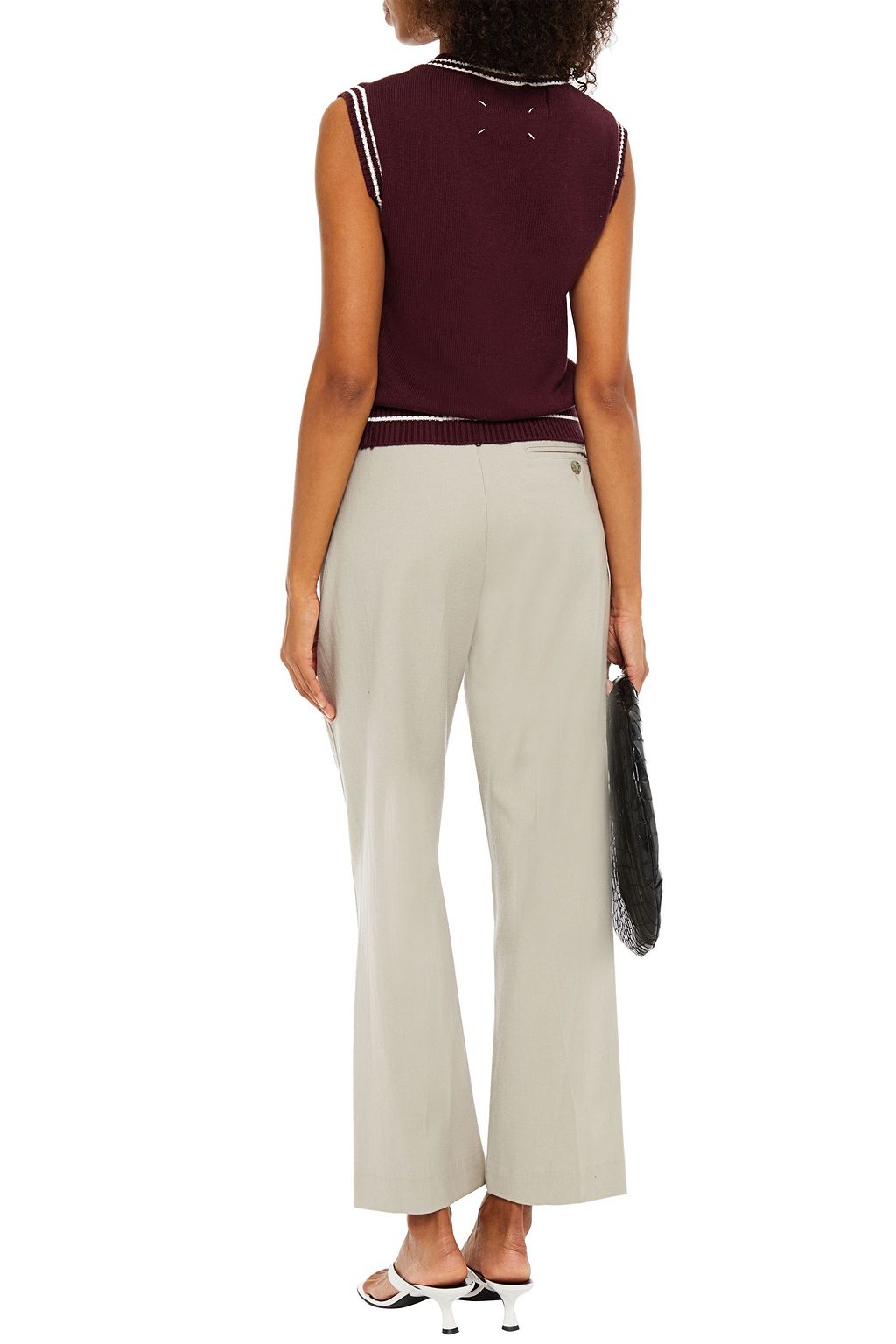 MM6 MAISON MARGIELA Belted wool and cotton-blend twill straight-leg pants
