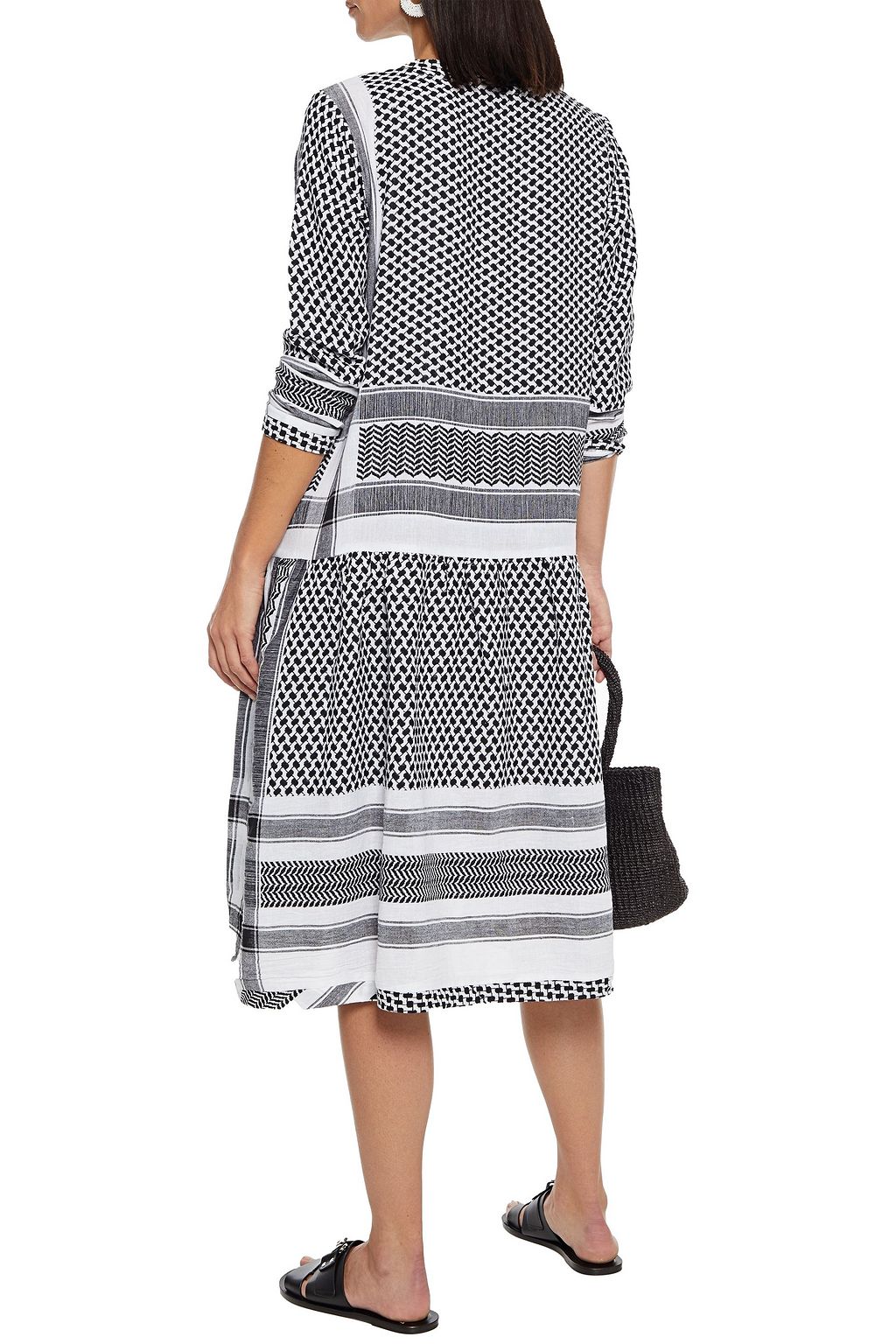 SUMMERY COPENHAGEN Josefine gathered cotton-jacquard midi dress