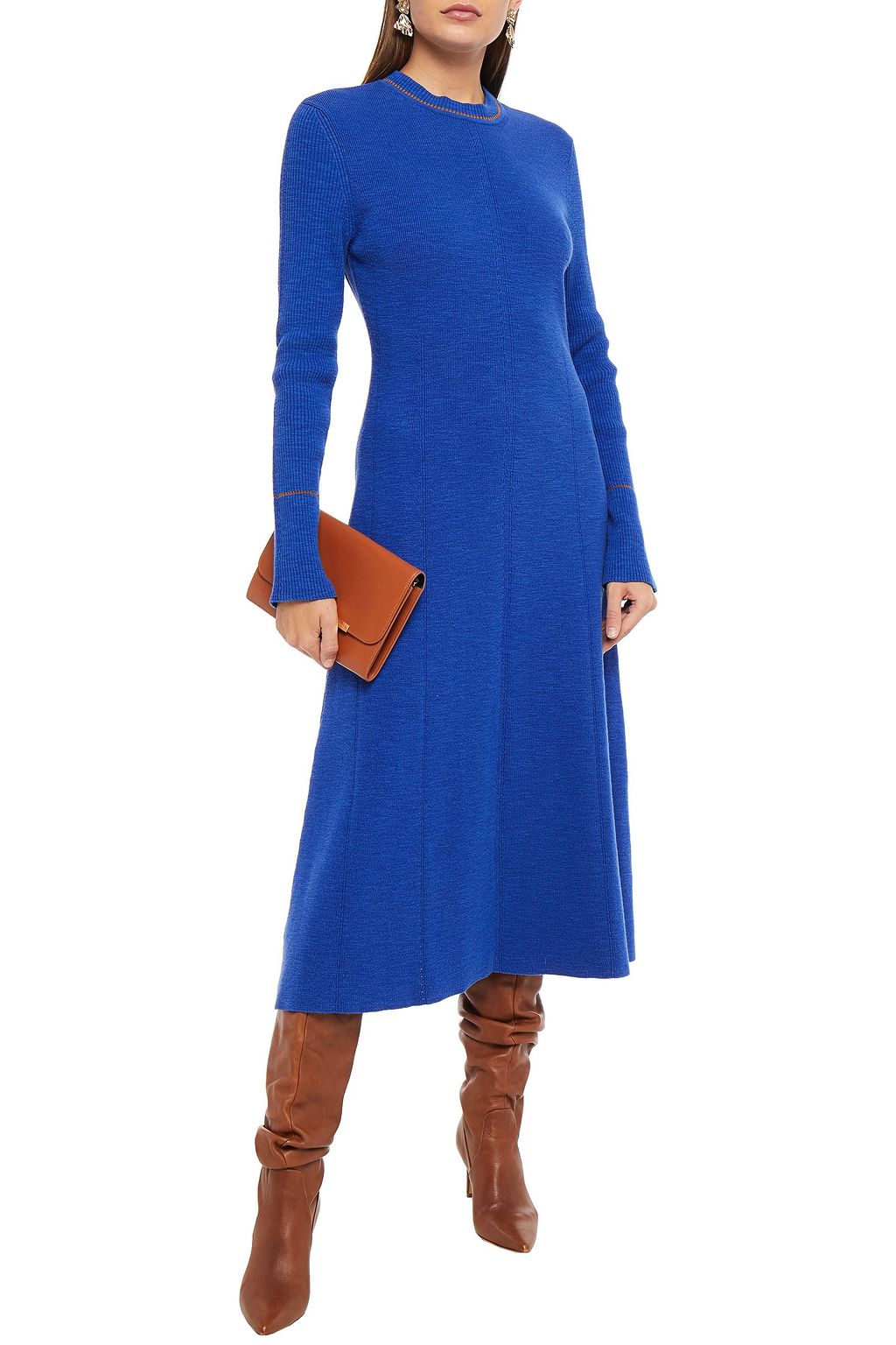 VICTORIA BECKHAM Cotton-blend midi dress