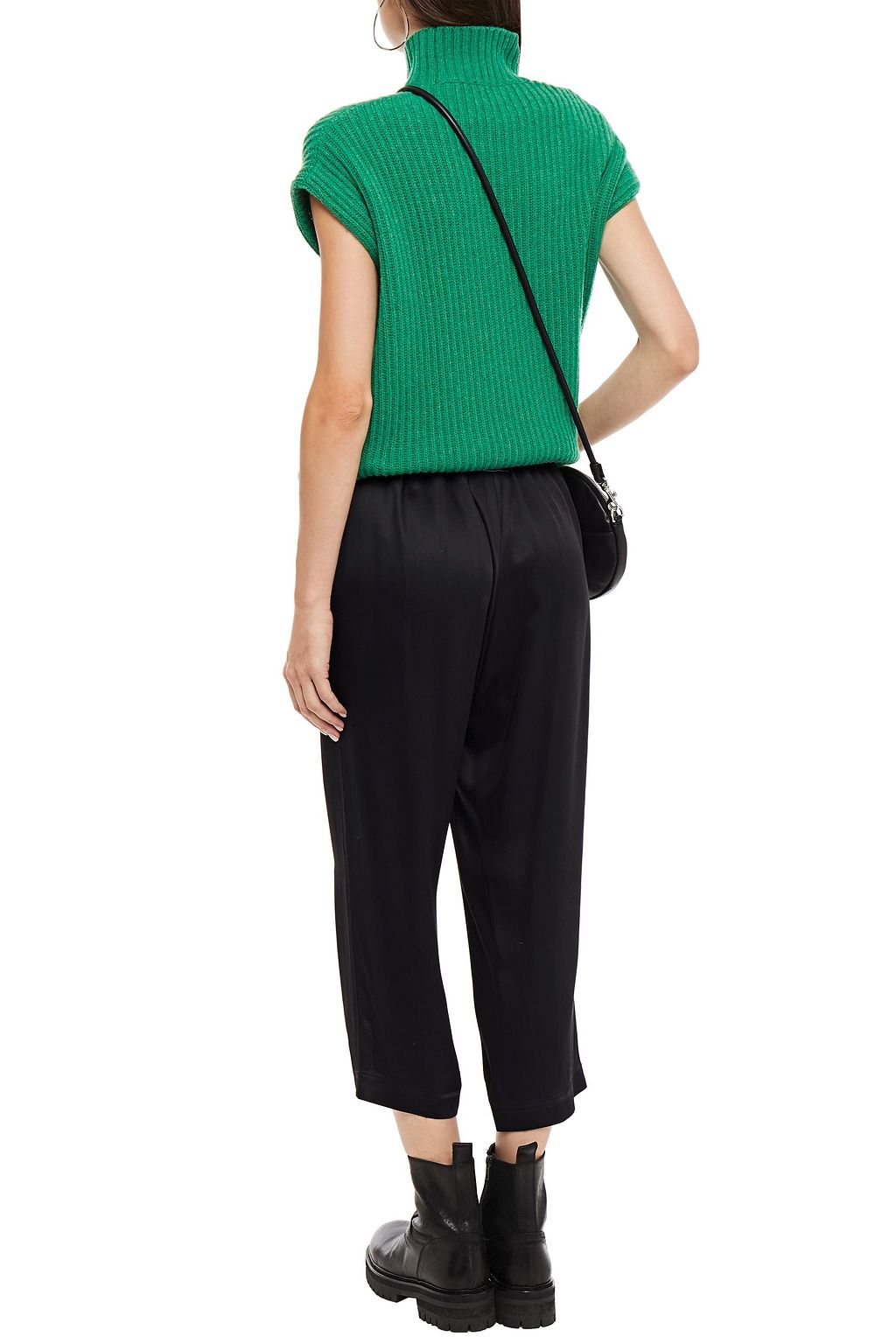 MM6 MAISON MARGIELA Cropped satin-twill straight-leg pants