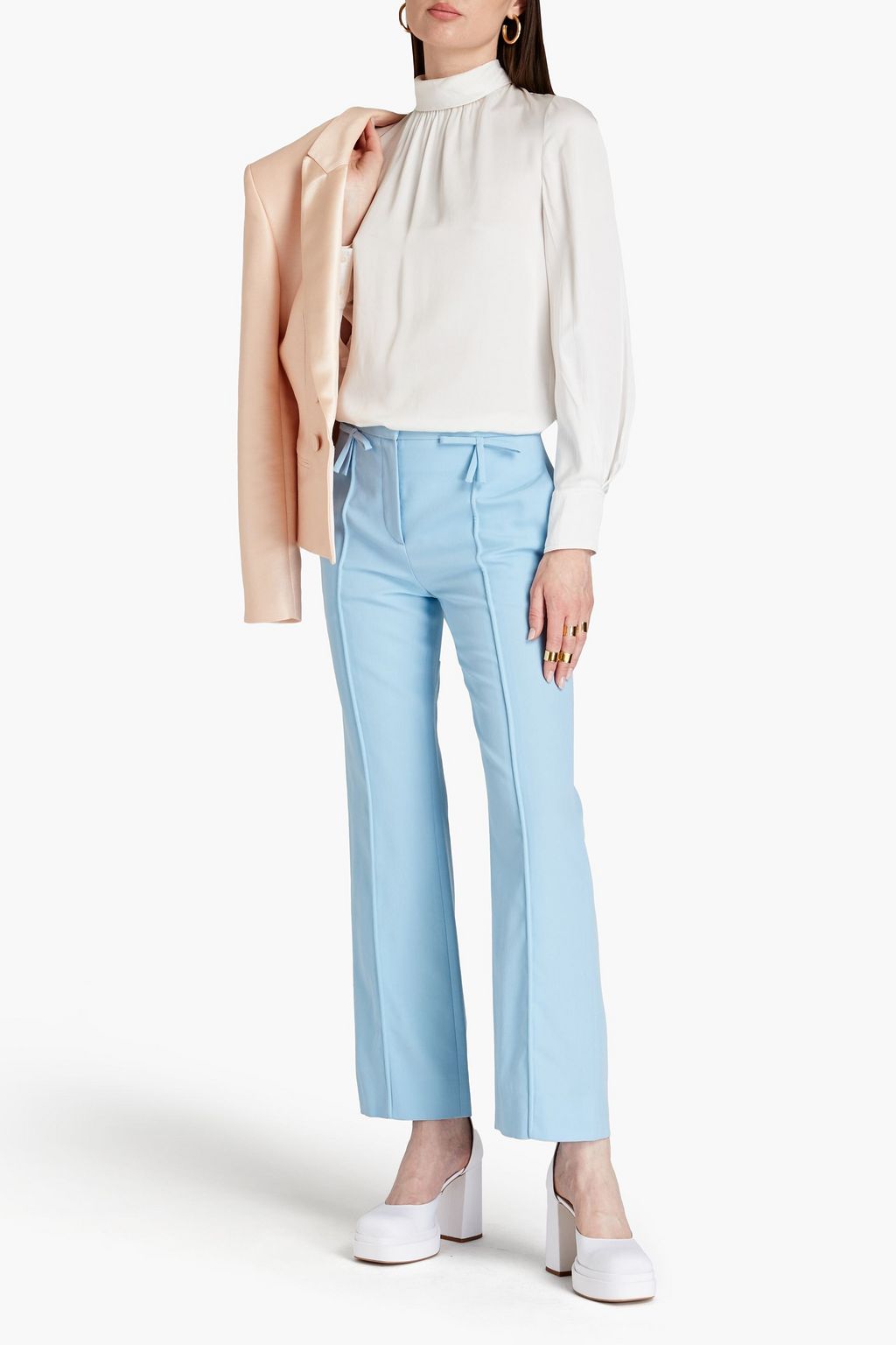 VALENTINO GARAVANI Hose mit geradem Bein aus Grain de Poudre aus Wolle