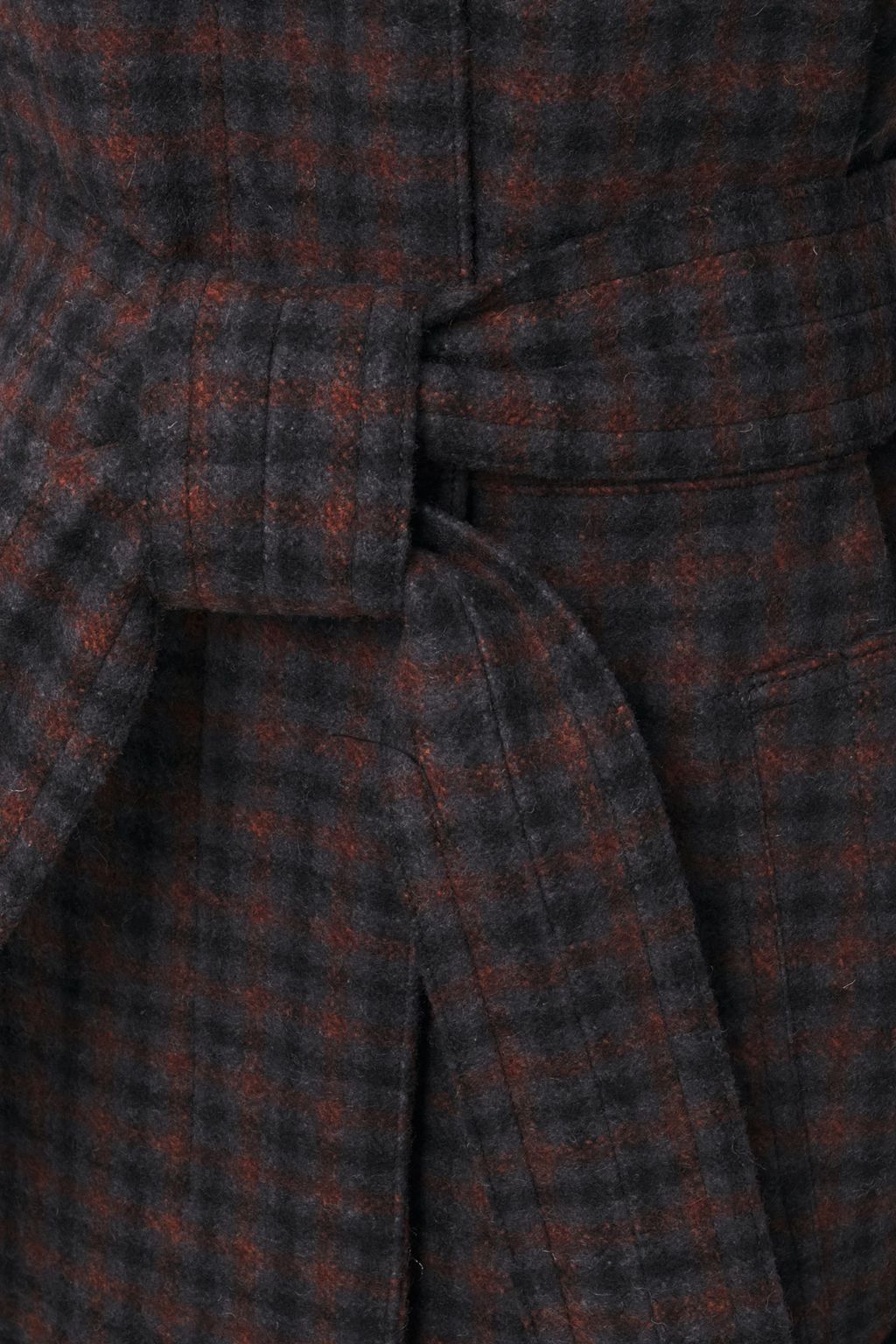 VINCE. Checked wool-blend coat