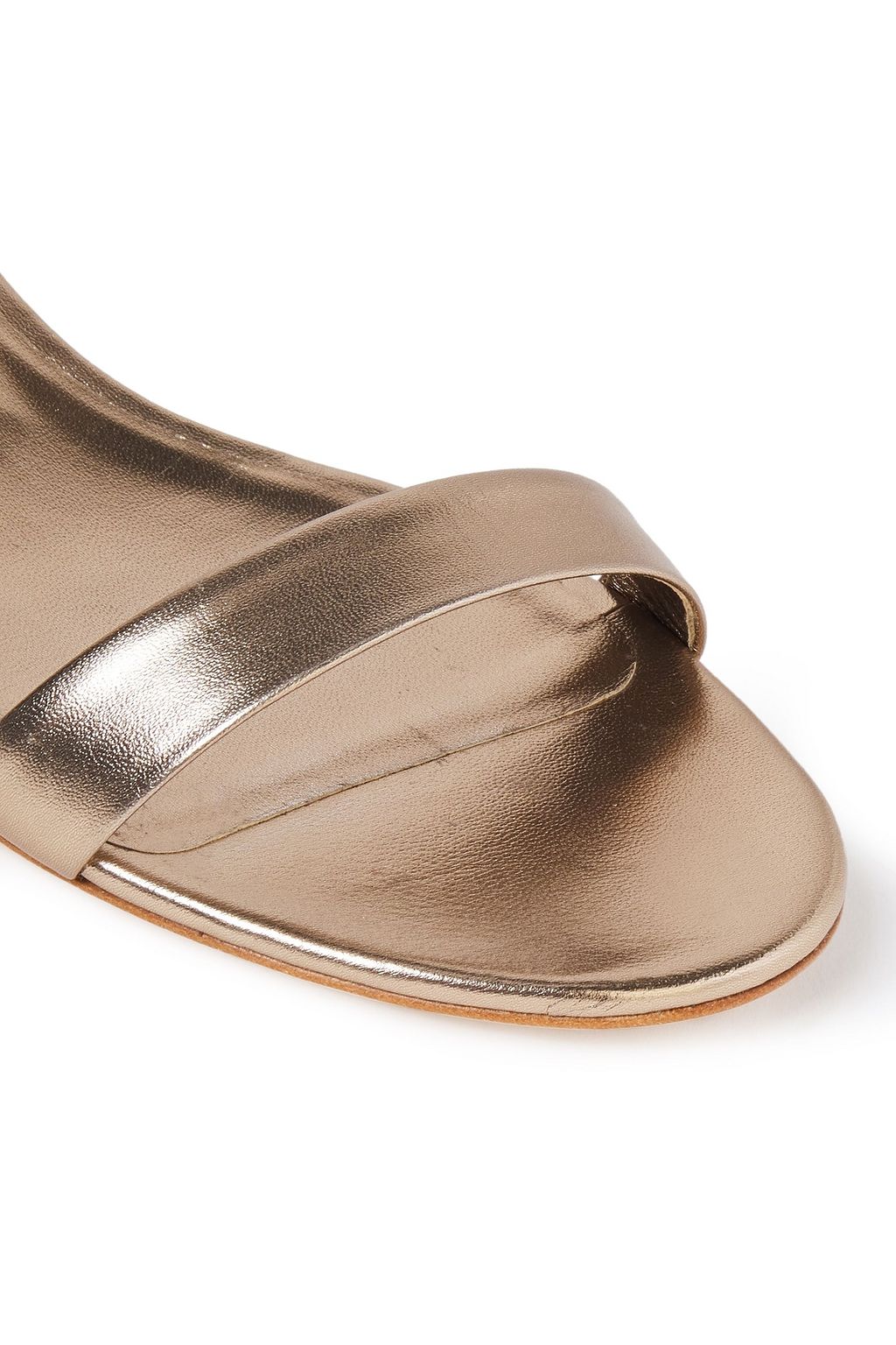 CASADEI クリスタル付き メタリックレザー サンダル