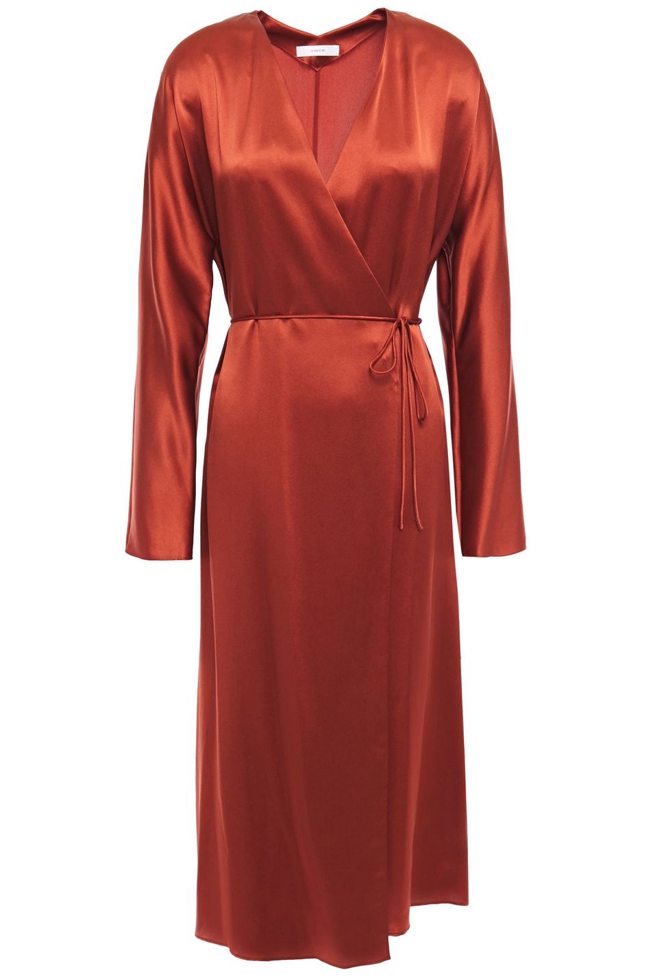 silk satin wrap dress