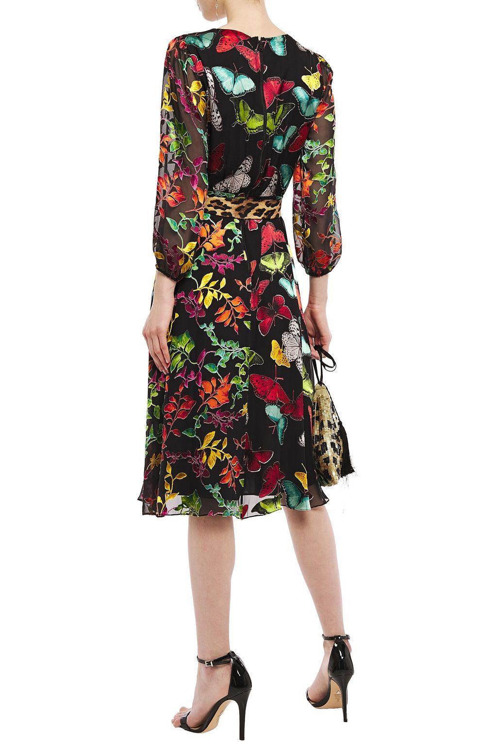 ALICE + OLIVIA Jesse fil coupé-chiffon wrap dress