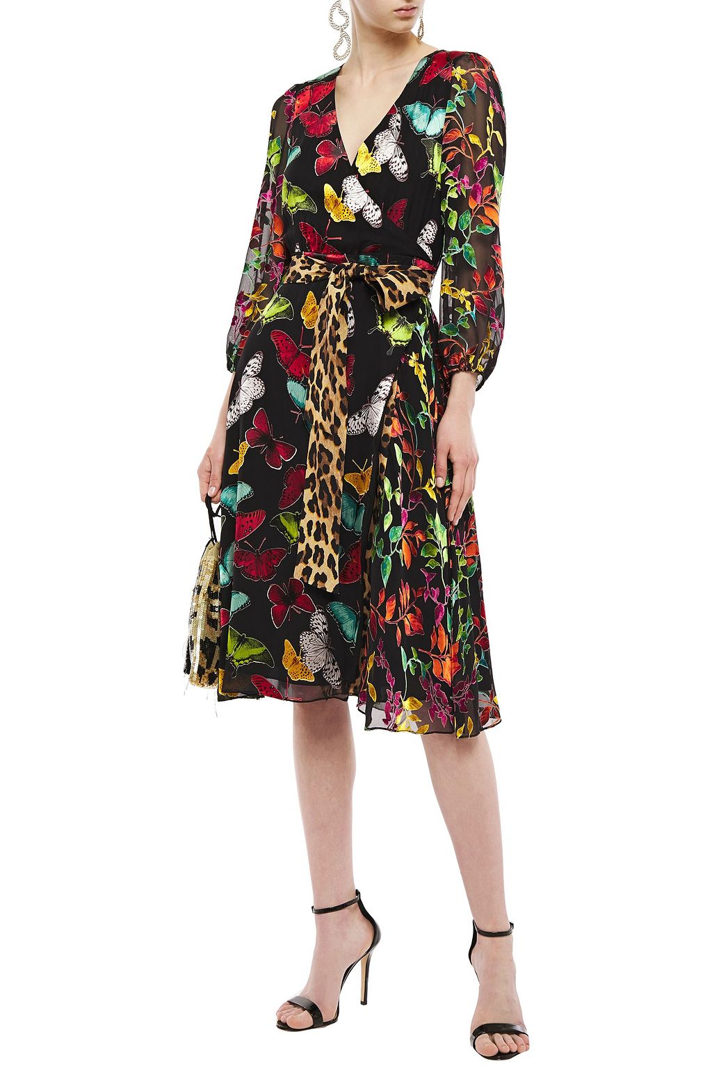 ALICE + OLIVIA Jesse fil coupé-chiffon wrap dress