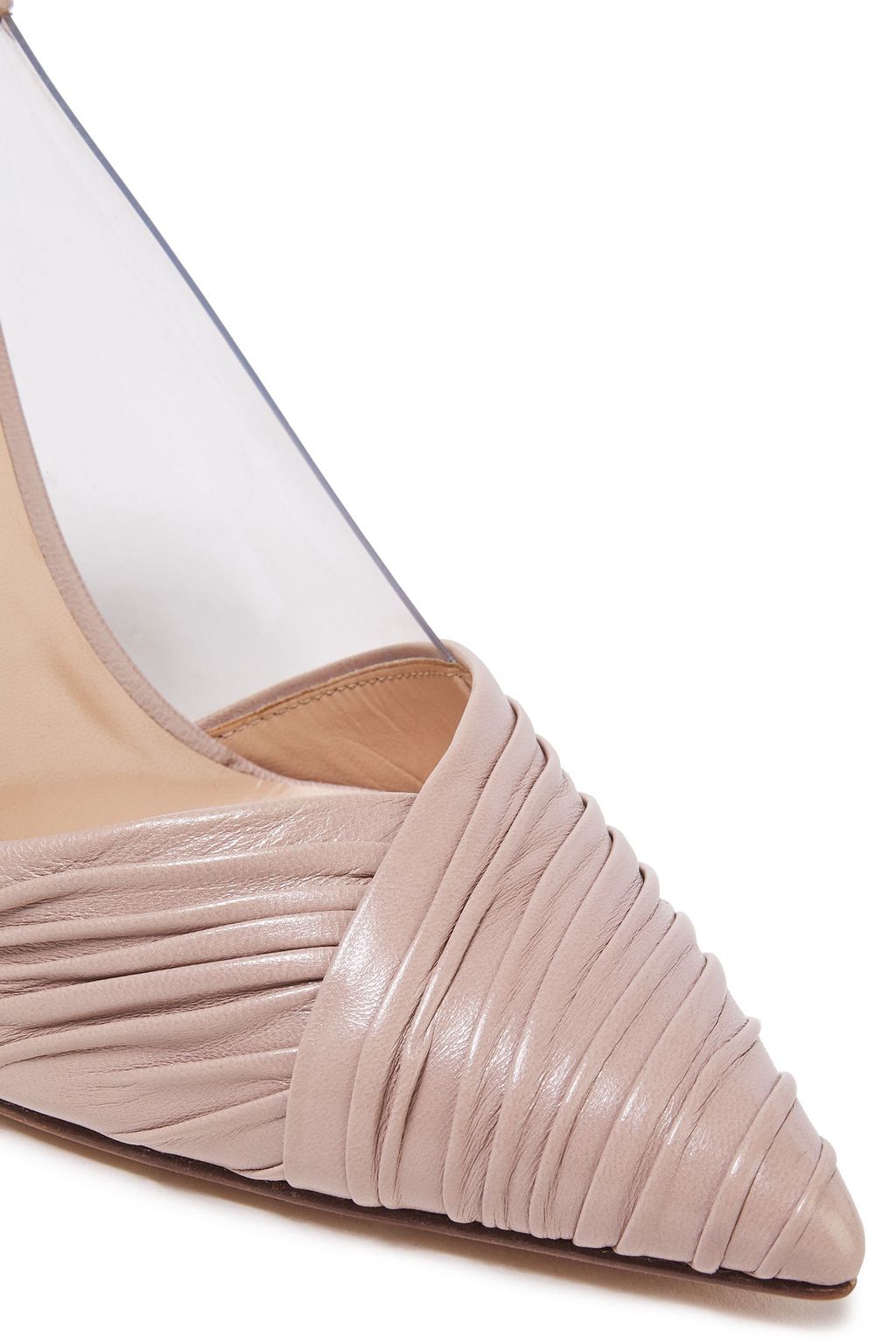 VALENTINO GARAVANI Ruched leather and PVC pumps