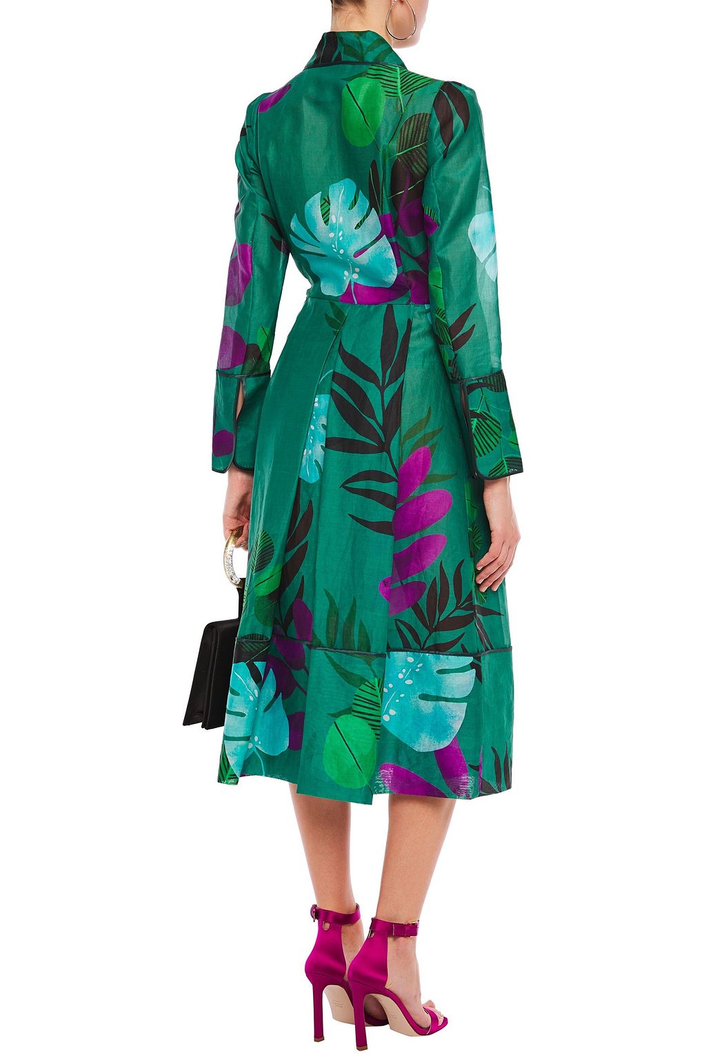 F.R.S FOR RESTLESS SLEEPERS Rodo satin-trimmed printed cotton midi wrap dress