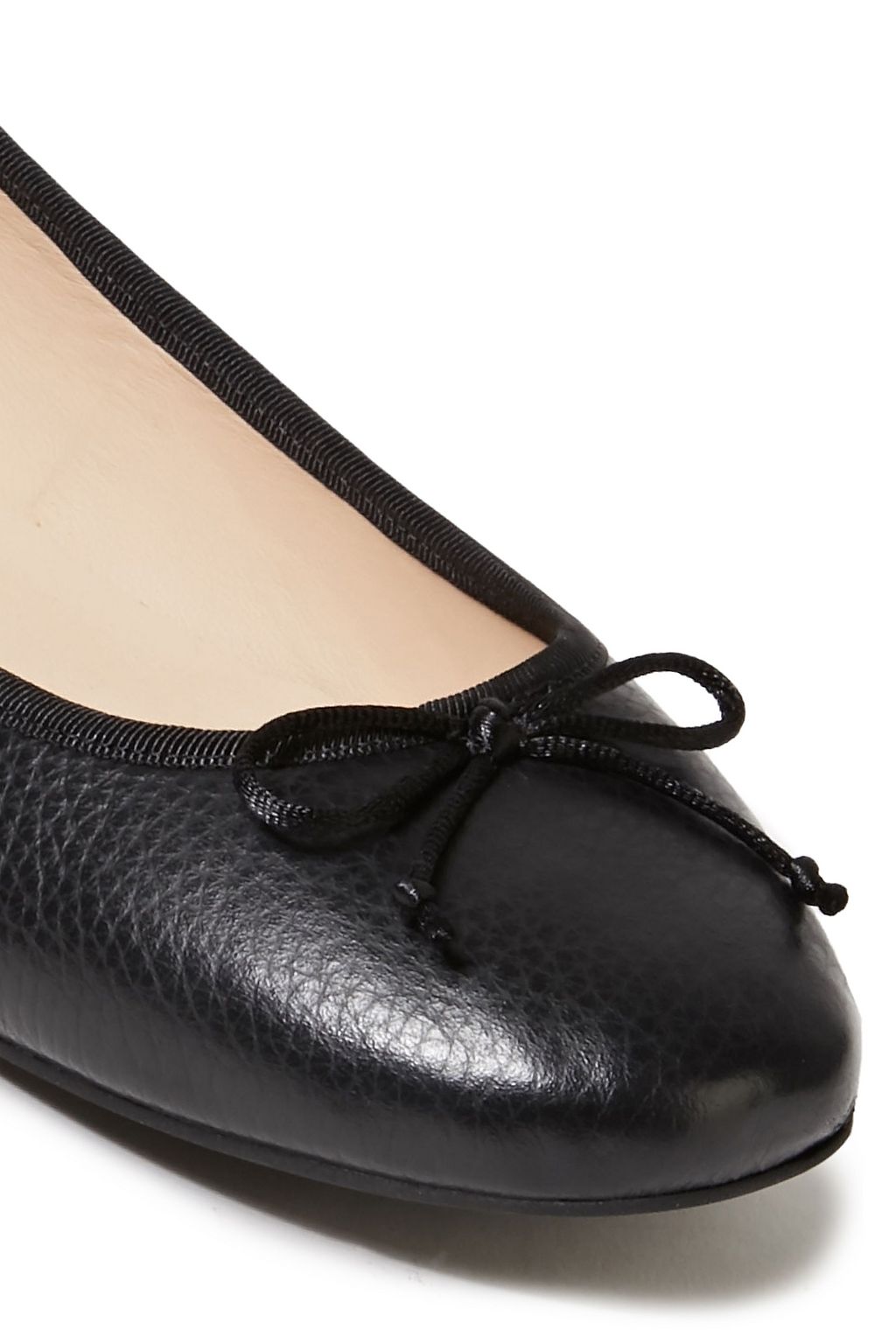 FRENCH SOLE Lola bow-embellished pebbled-leather ballet flats
