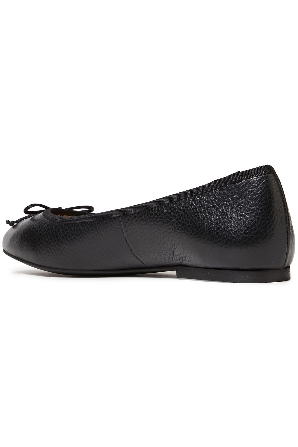 FRENCH SOLE Lola bow-embellished pebbled-leather ballet flats