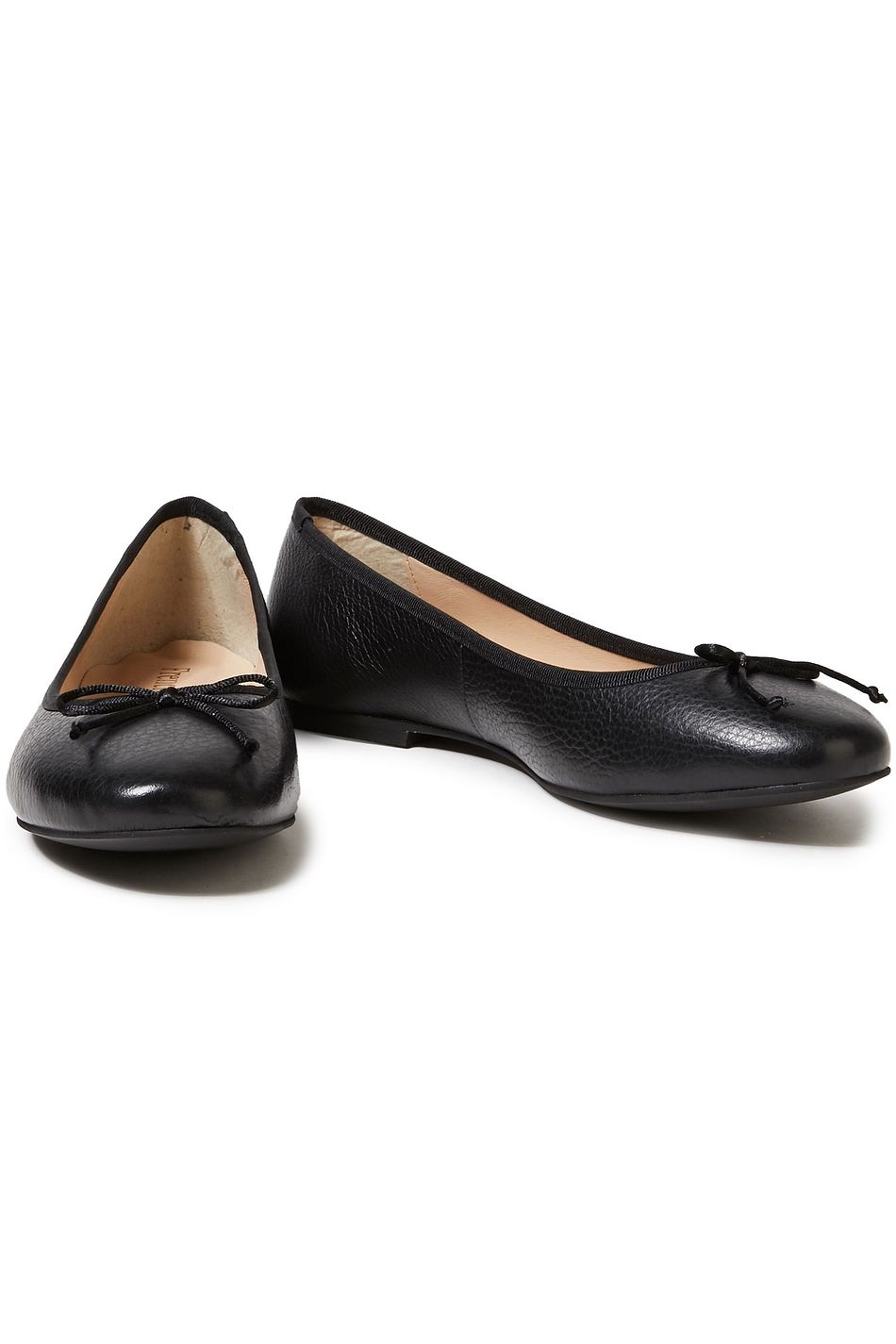 FRENCH SOLE Lola bowembellished pebbledleather ballet flats THE
