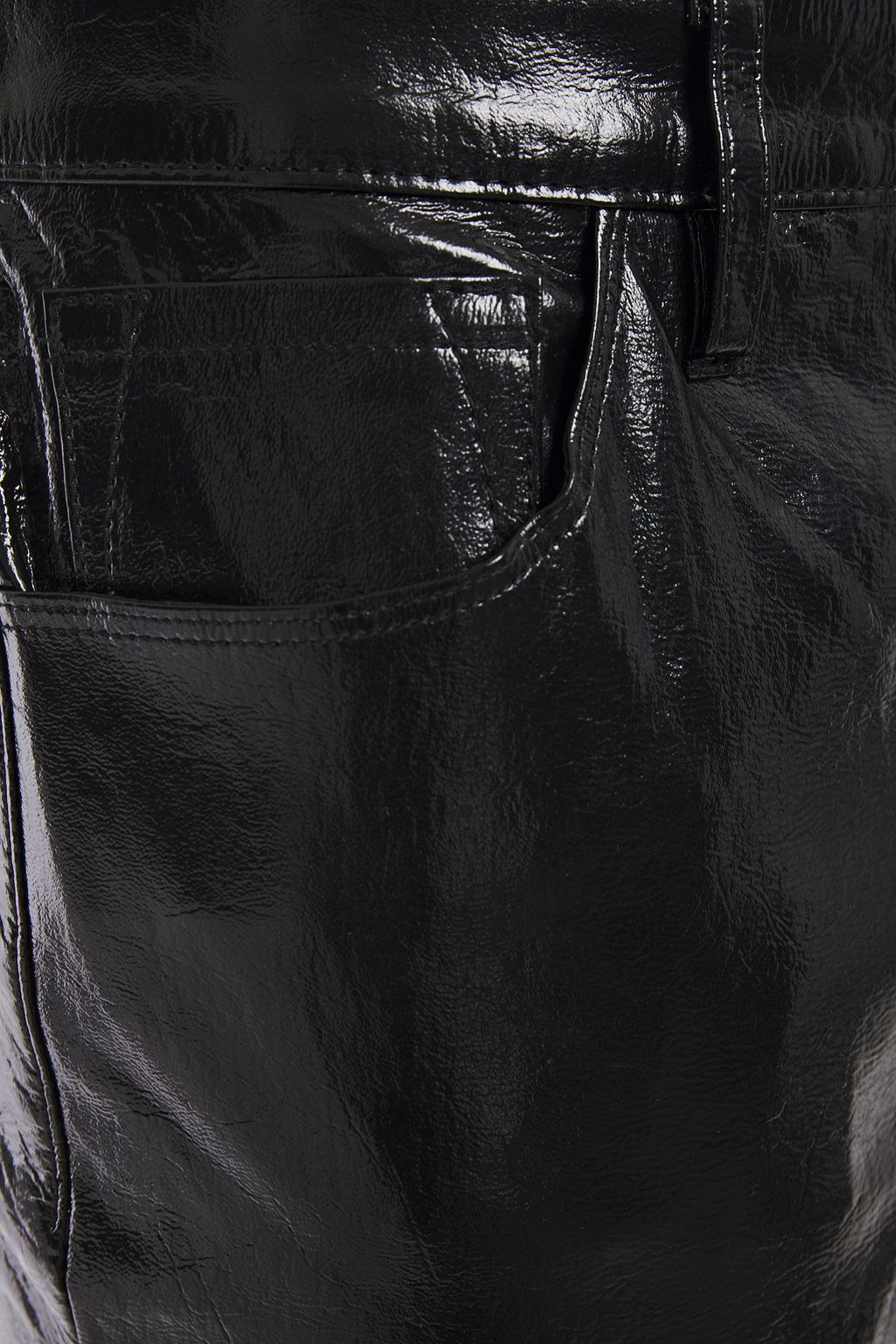 J BRAND Selena cropped crinkled glossed-leather slim-leg pants