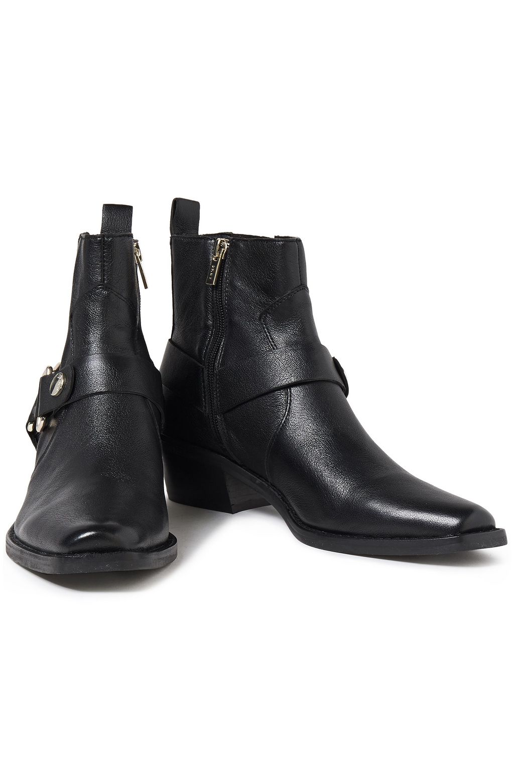 DKNY Mina textured-leather ankle boots