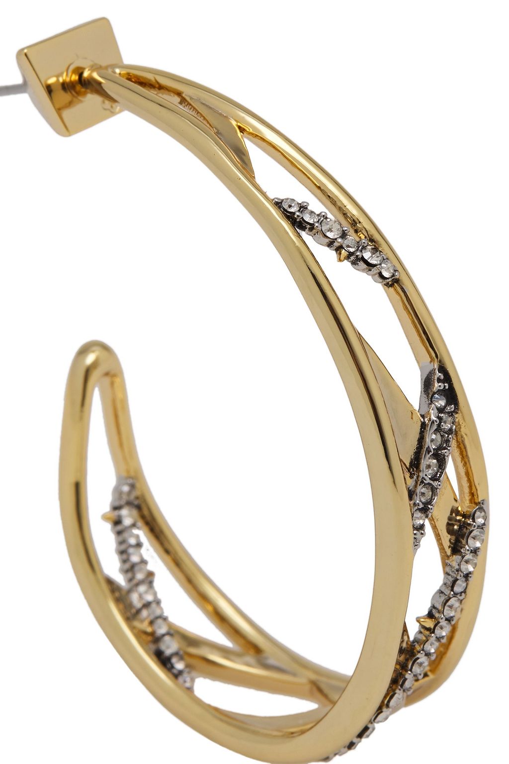 ALEXIS BITTAR Gold-tone crystal hoop earrings