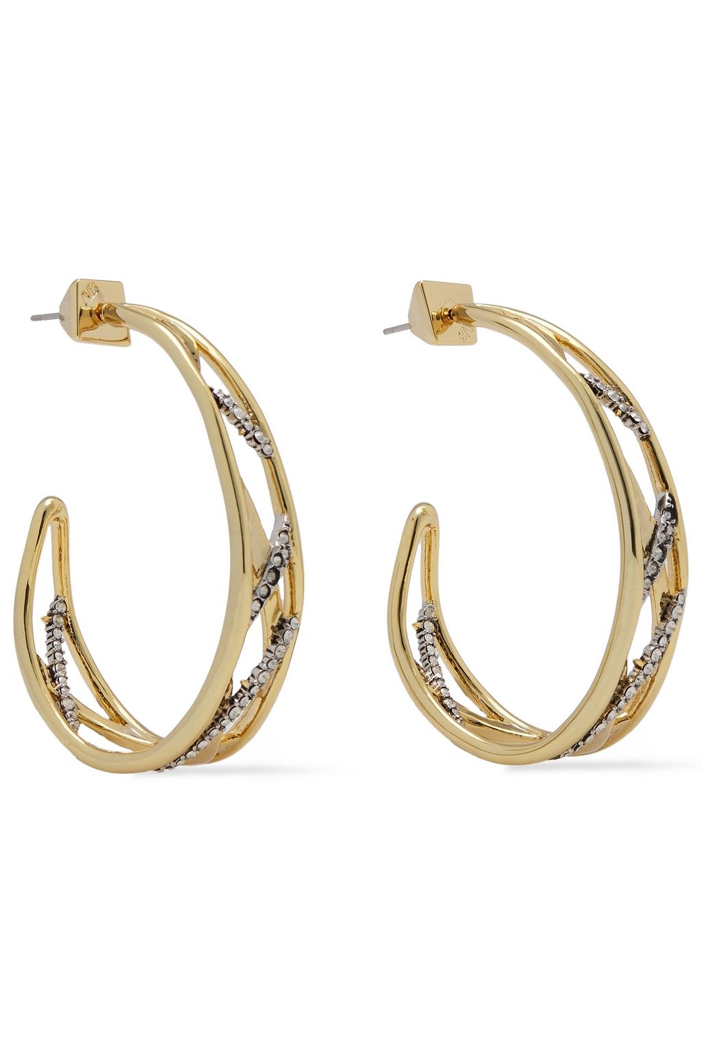 ALEXIS BITTAR Gold-tone crystal hoop earrings