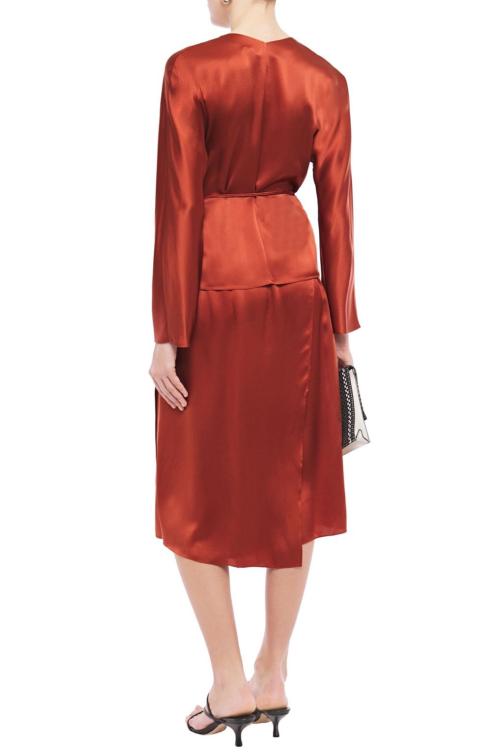 VINCE. Silk-satin wrap top