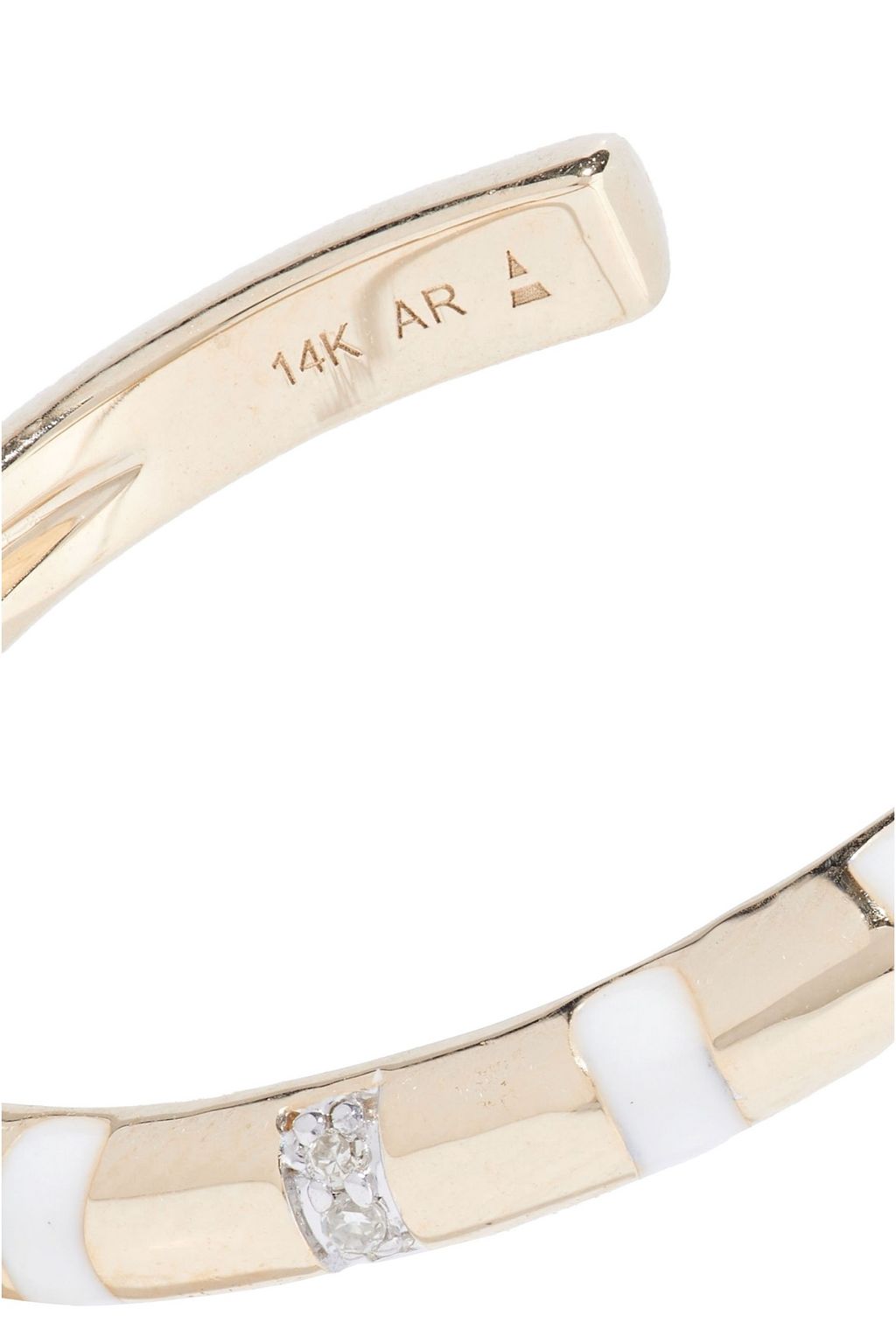 ADINA REYTER 14-karat gold, enamel and diamond hoop earrings