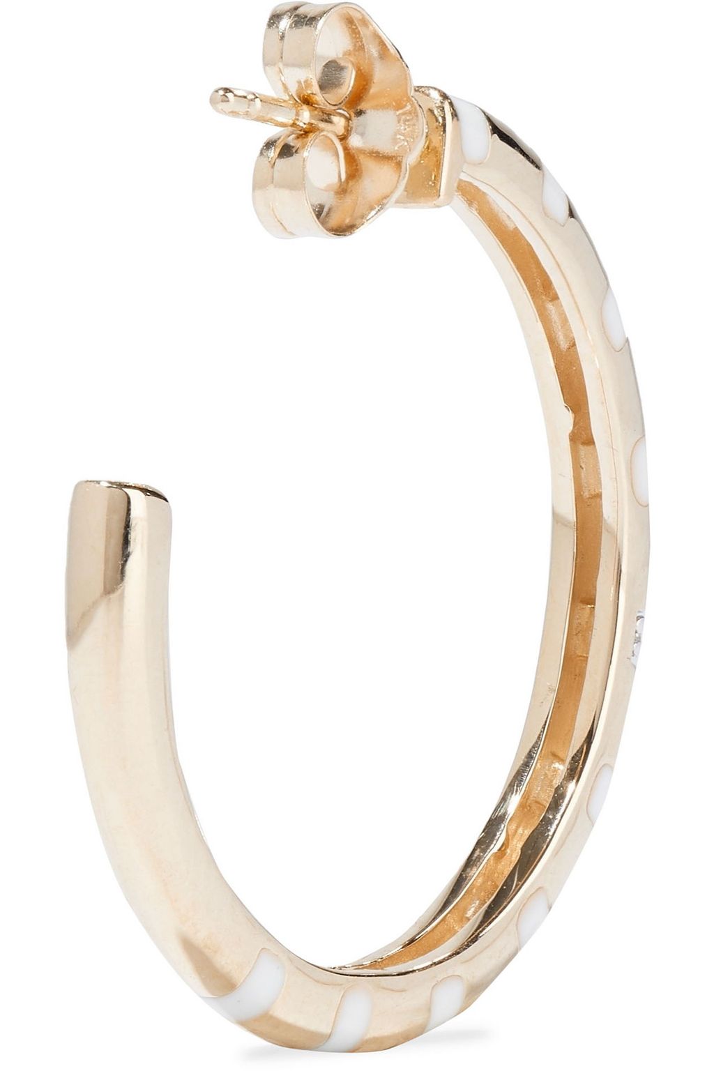ADINA REYTER 14-karat gold, enamel and diamond hoop earrings
