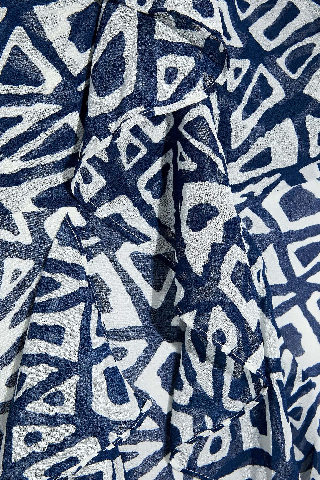MIKAEL AGHAL Ruffled printed georgette maxi dress