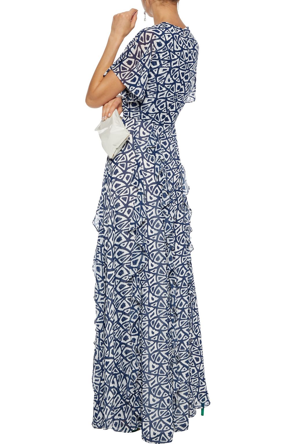 MIKAEL AGHAL Ruffled printed georgette maxi dress