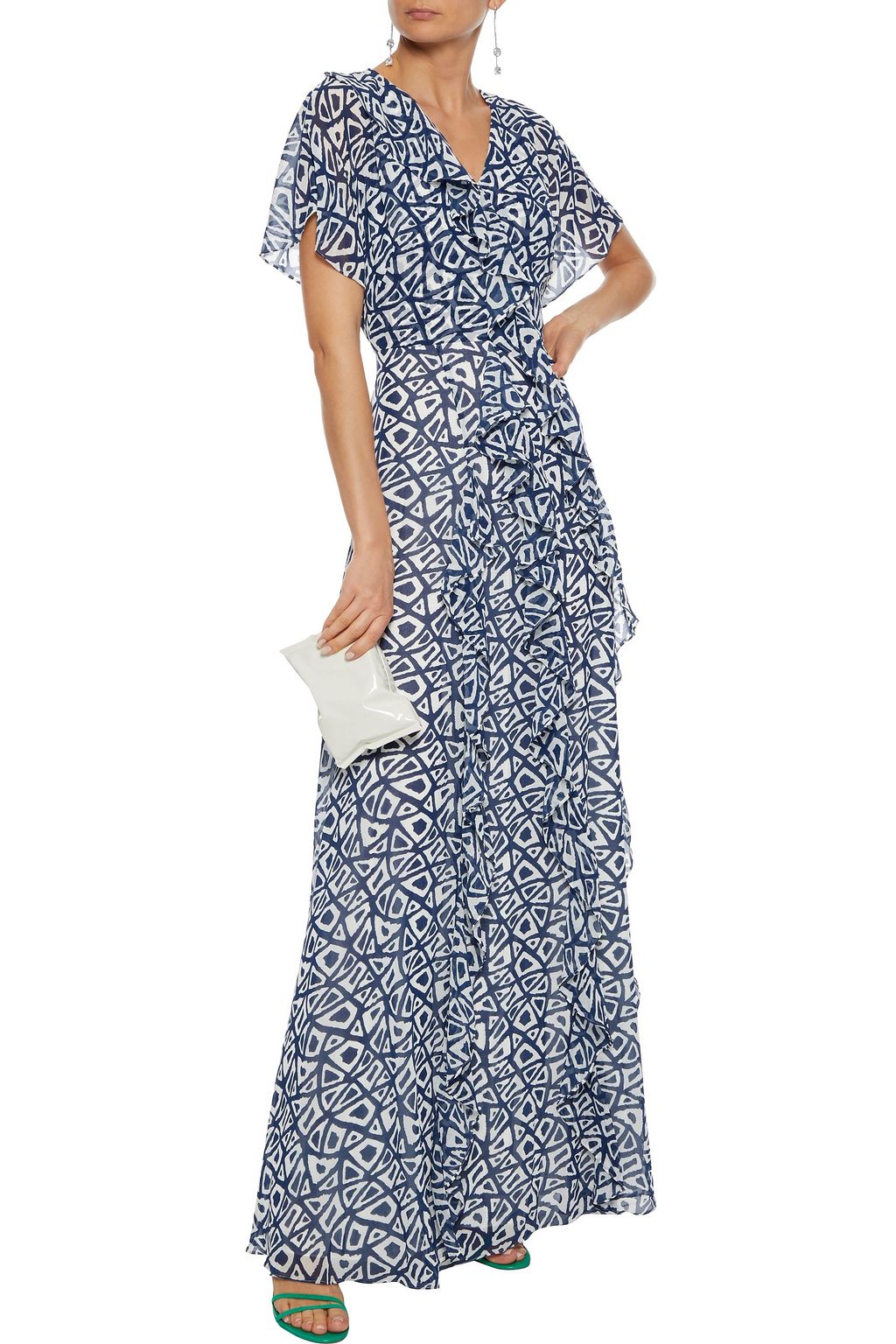 MIKAEL AGHAL Ruffled printed georgette maxi dress
