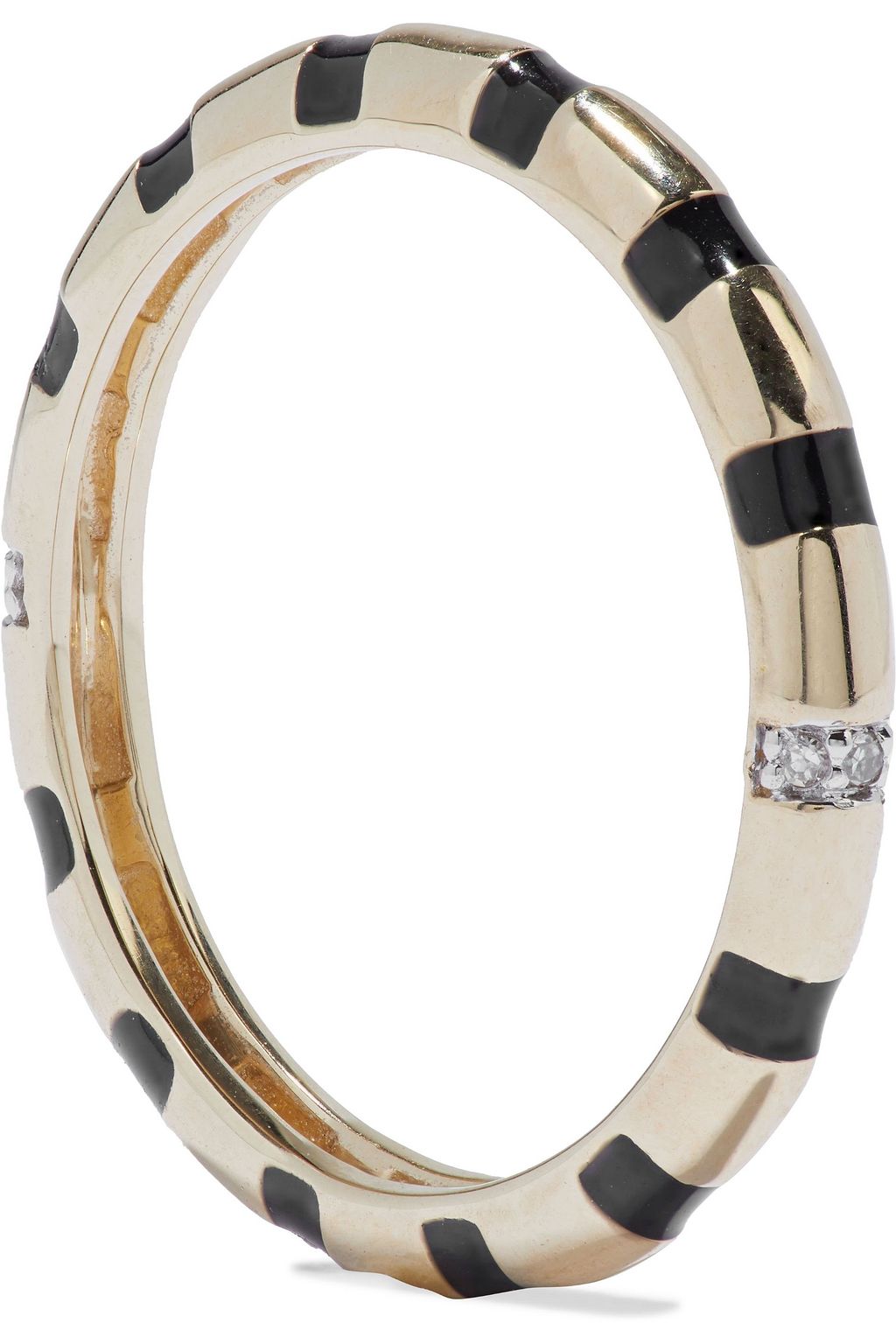 ADINA REYTER 14-karat gold, diamond and enamel ring