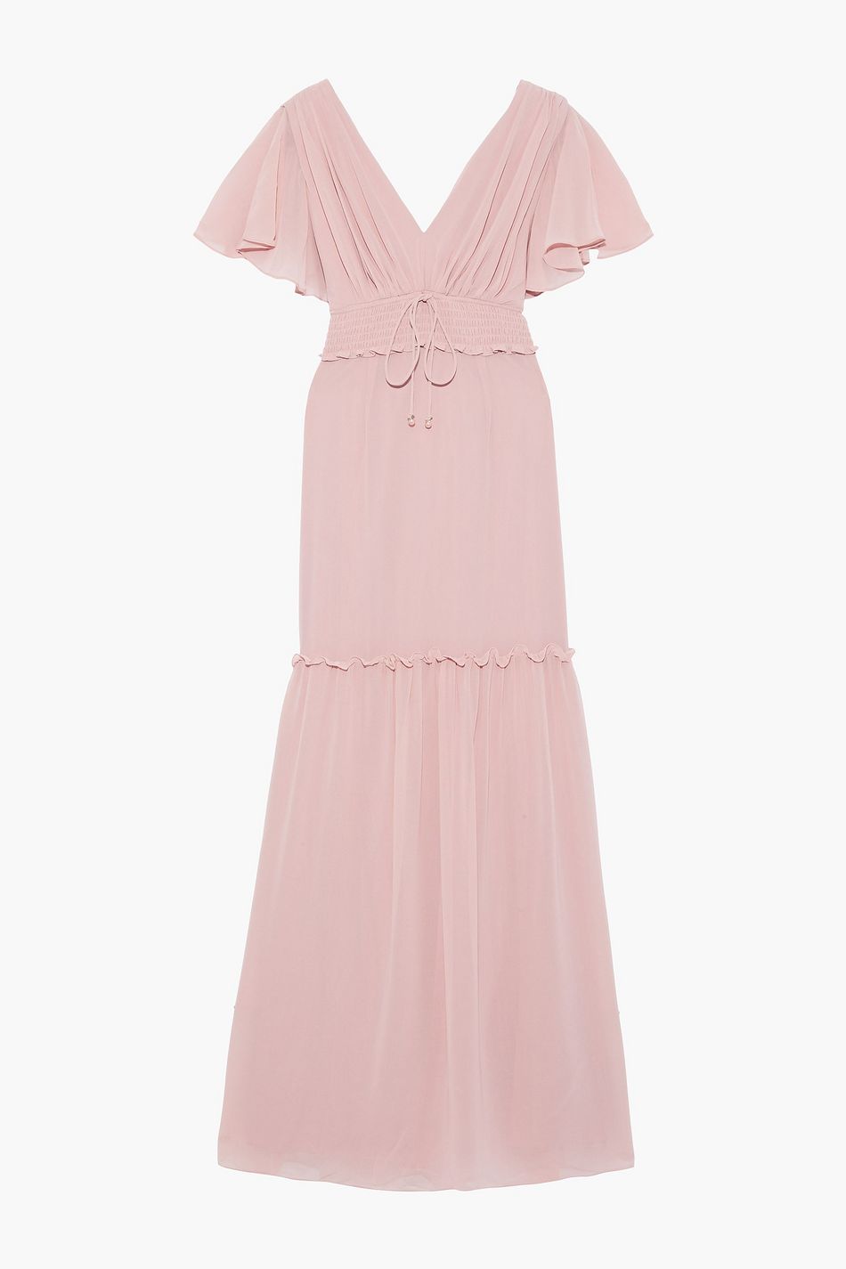 pink georgette gown